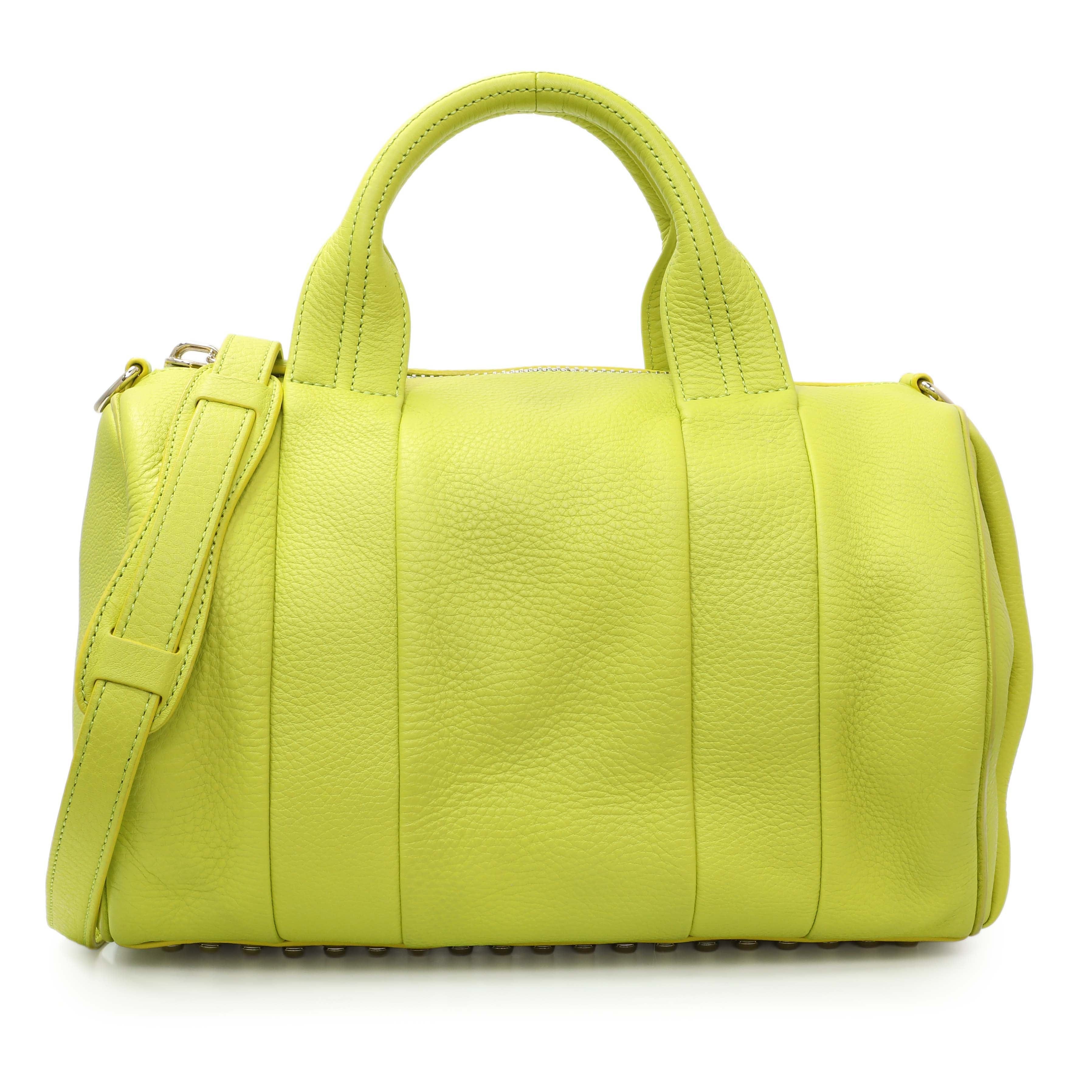 Alexander Wang Lime Green Pebbled Lambskin Rocco
