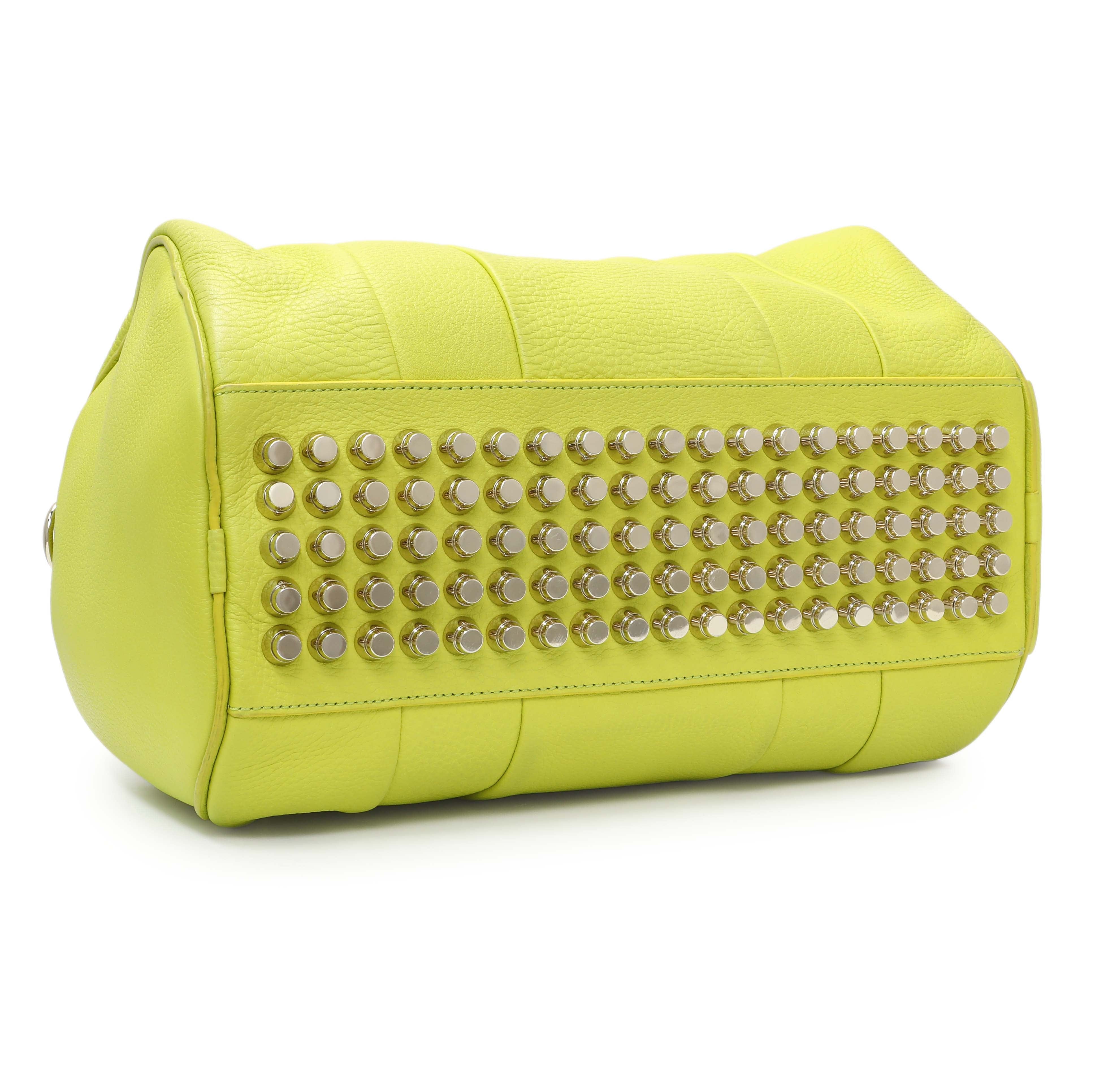 Alexander Wang Lime Green Pebbled Lambskin Rocco