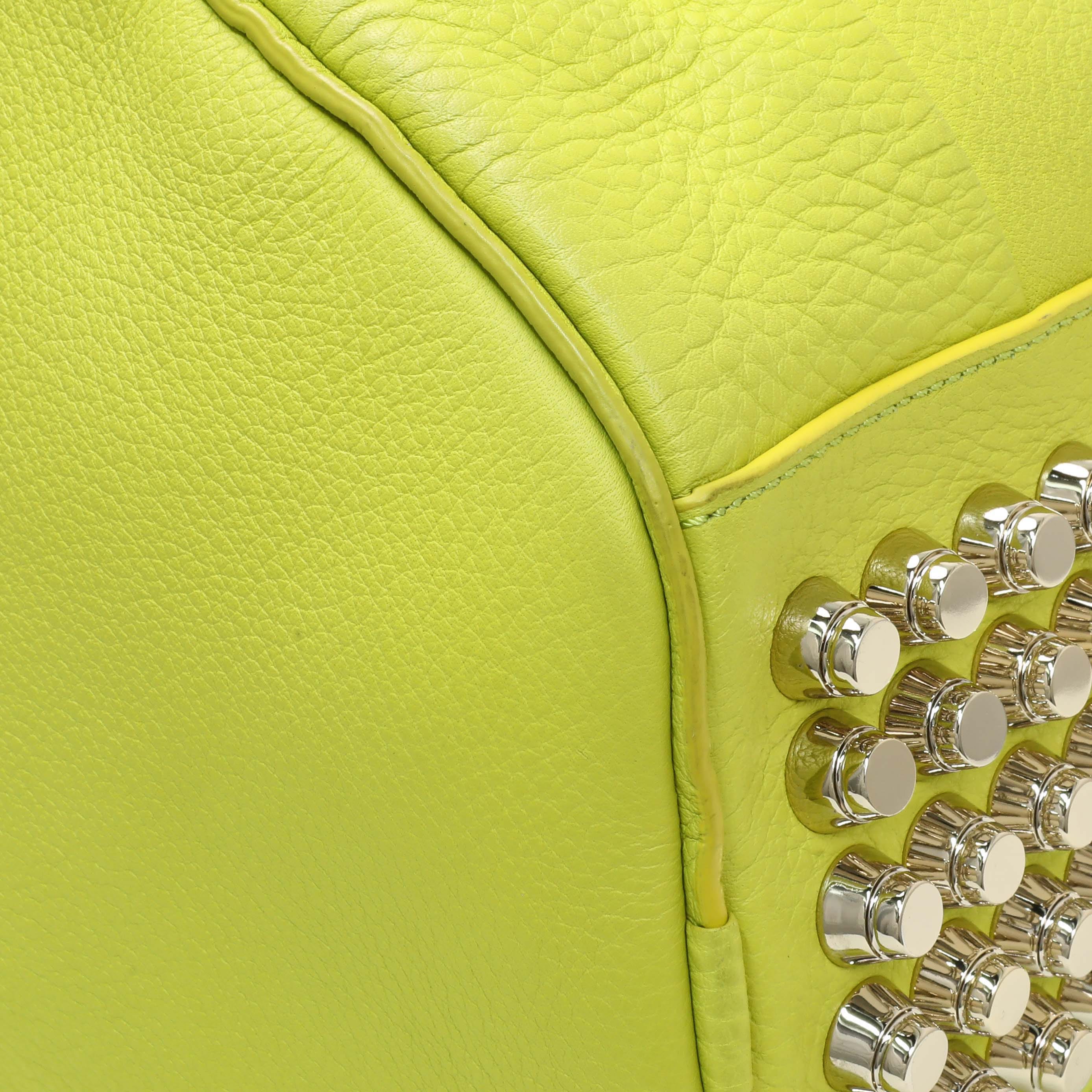 Alexander Wang Lime Green Pebbled Lambskin Rocco