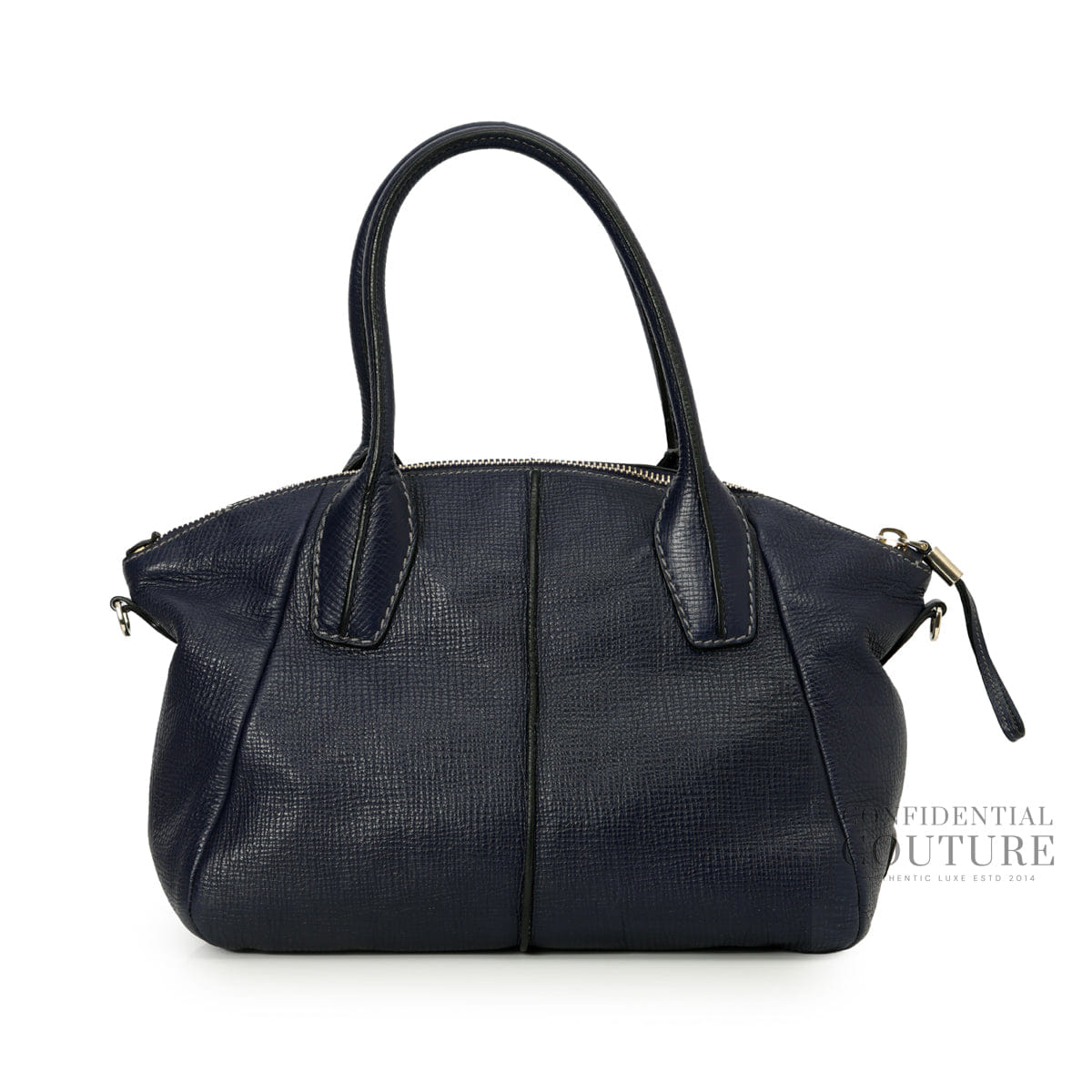 Tods Blue Leather D - Styling Medium Bauletto Tote Bag