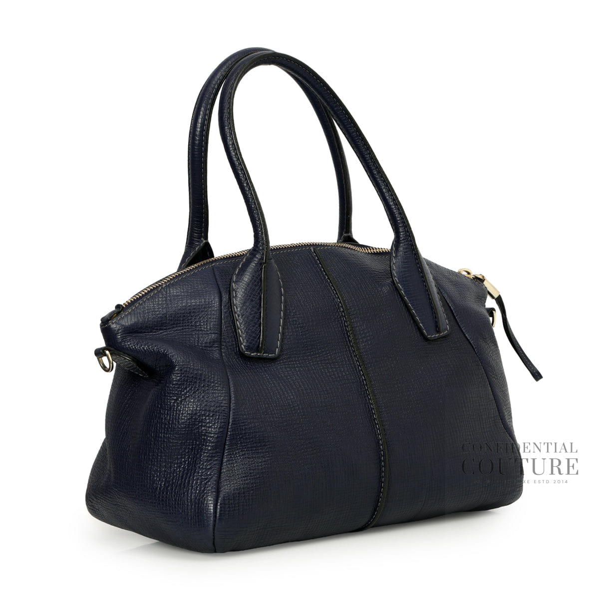 Tods Blue Leather D - Styling Medium Bauletto Tote Bag