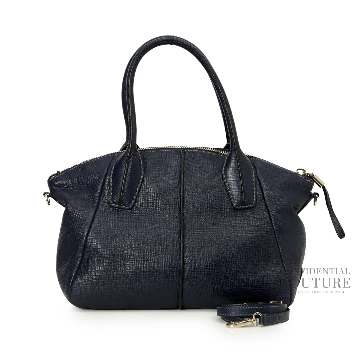 Tods Blue Leather D - Styling Medium Bauletto Tote Bag