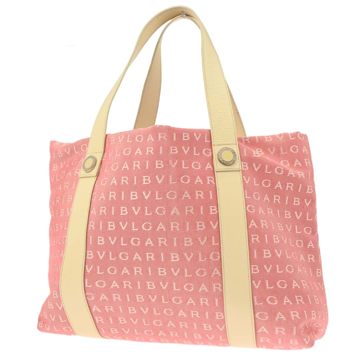 Other Brand Bvlgari Pink Canvas Logomania Tote Handbag