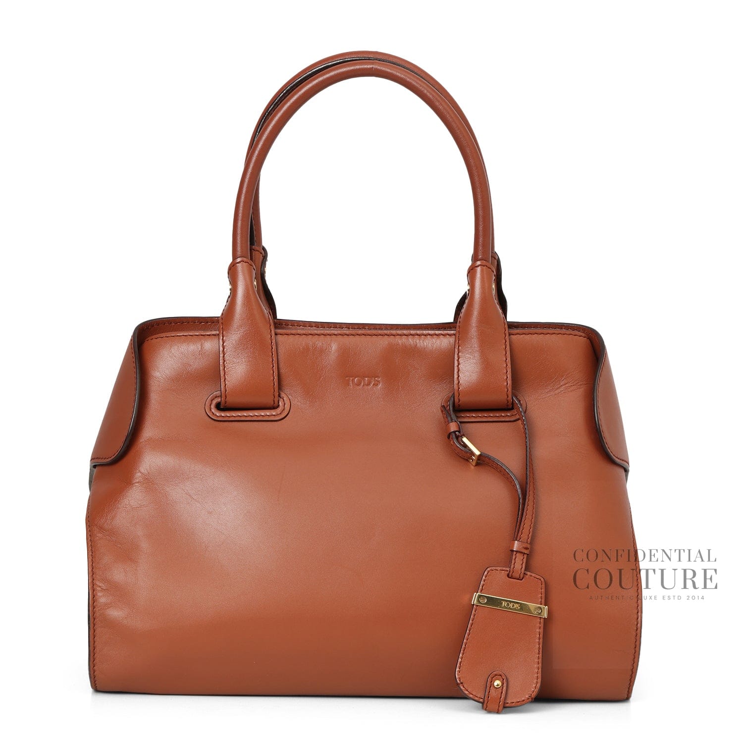 Tods Brown Small Cape Leather Tote