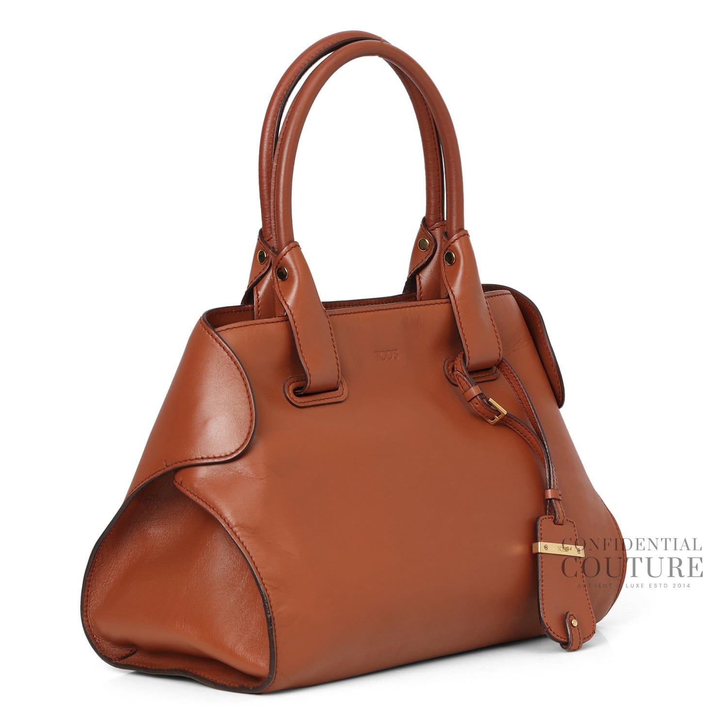 Tods Brown Small Cape Leather Tote
