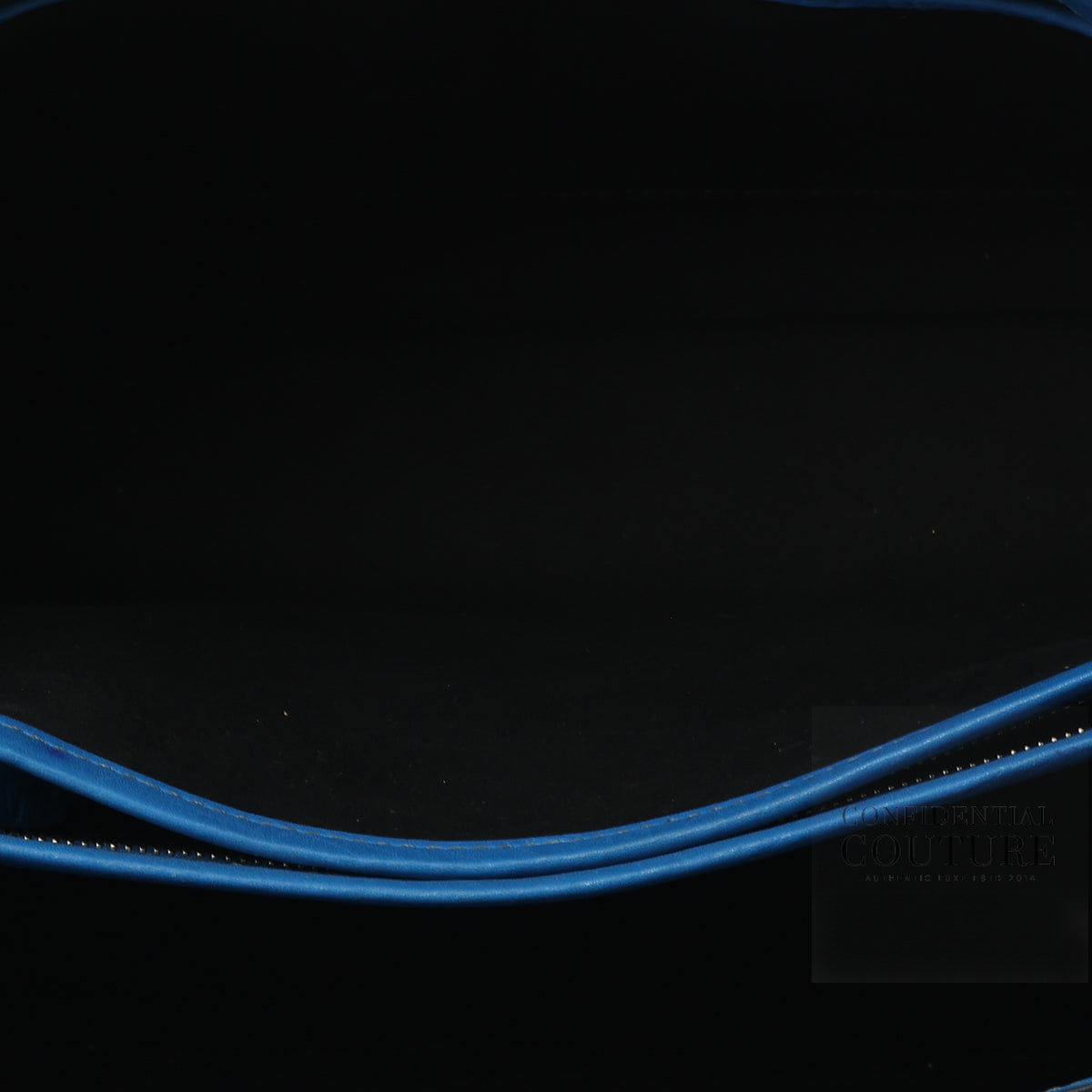 Tods Mocassino Blue Leather Tote Bag