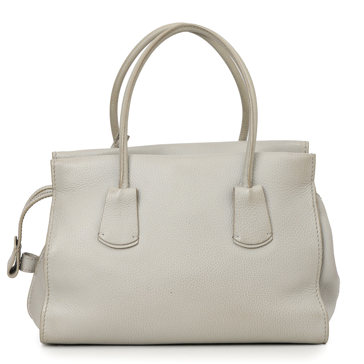 Tods Grey Pebbled Leather Shopper Tote Bag