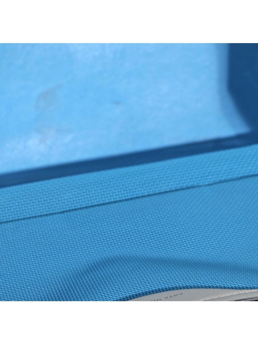 Blue Trimmed Mesh Tote