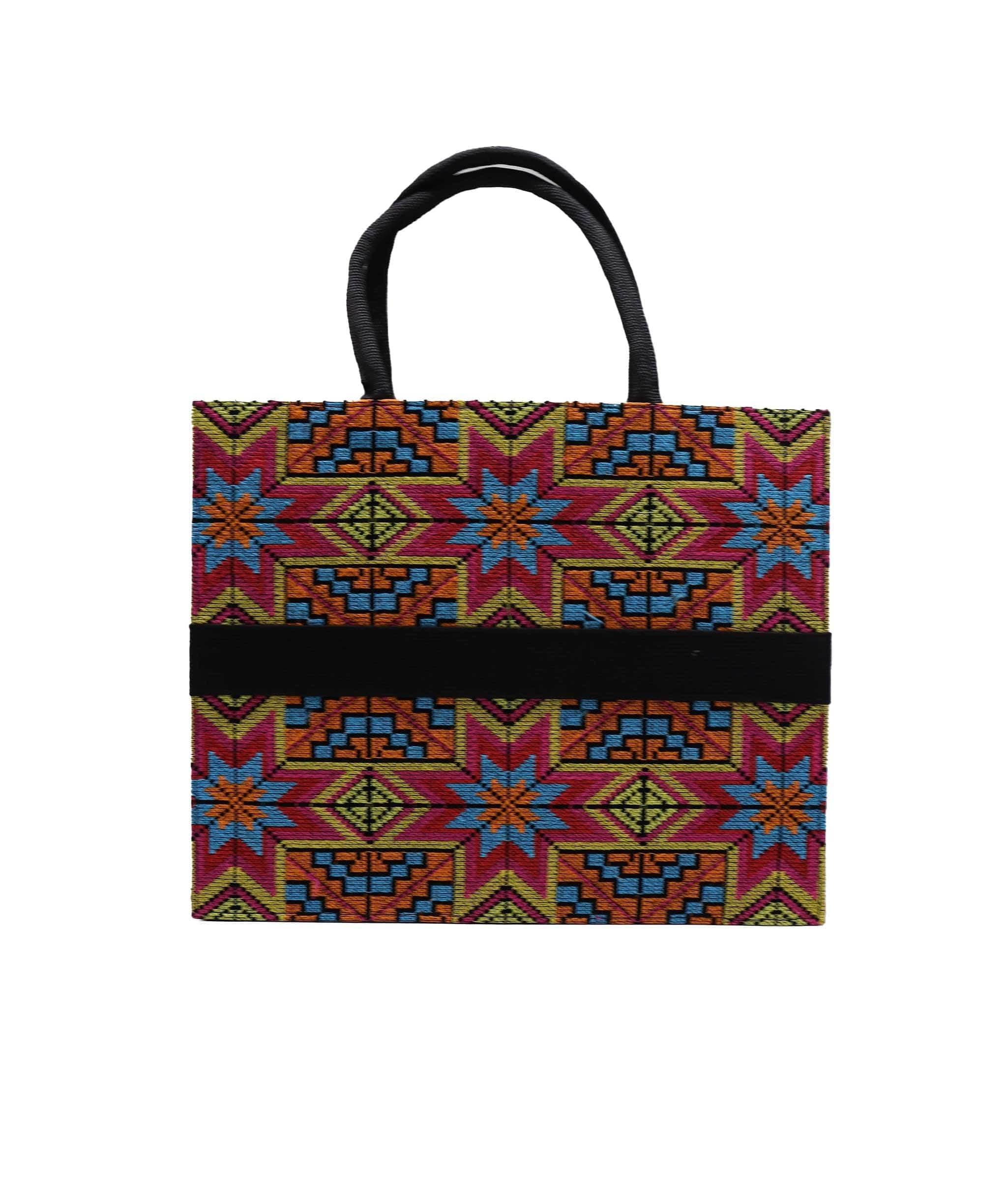 HANDMADE Embroidered Handmade Tote Orange / Red DXBS2976