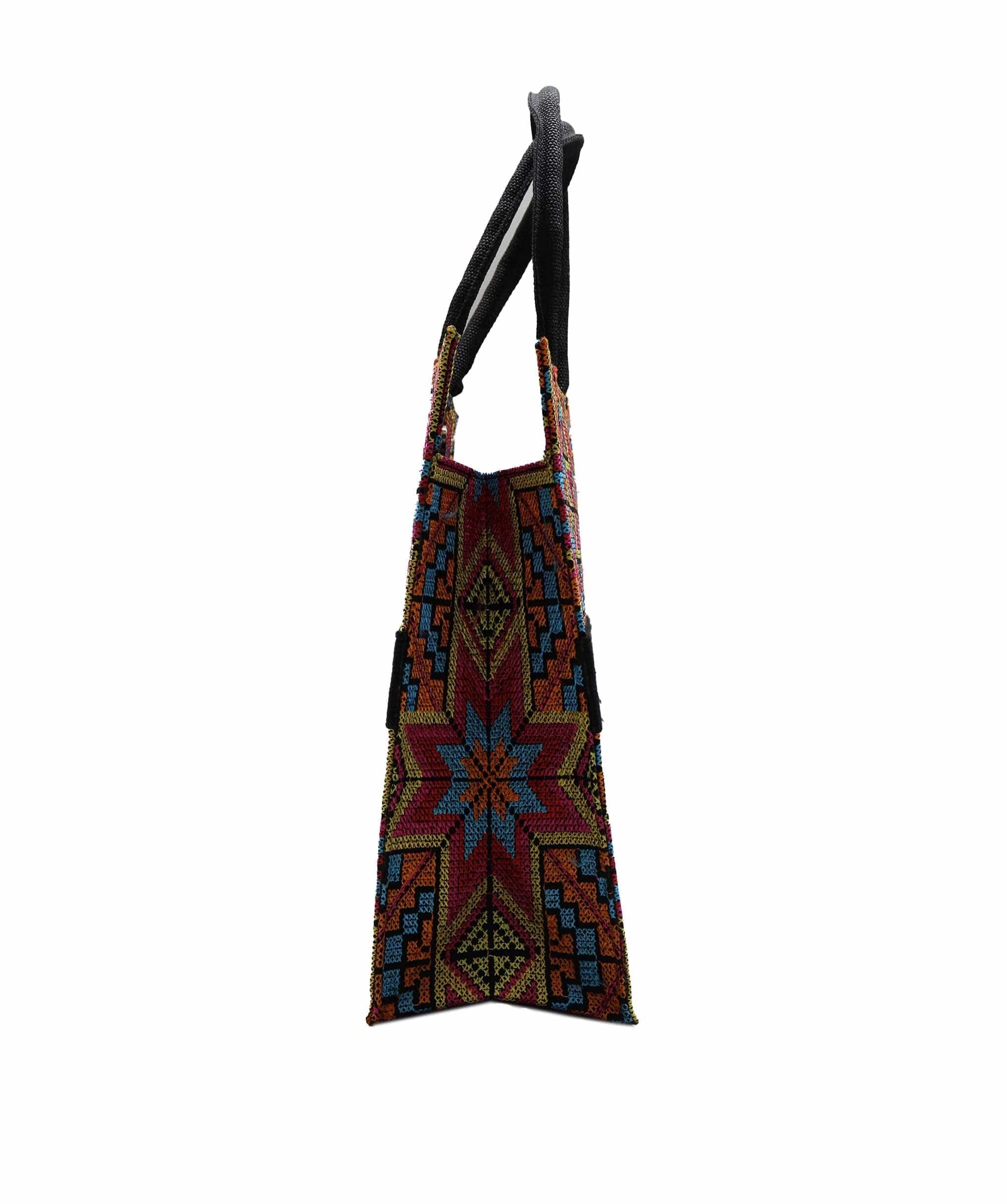 HANDMADE Embroidered Handmade Tote Orange / Red DXBS2976