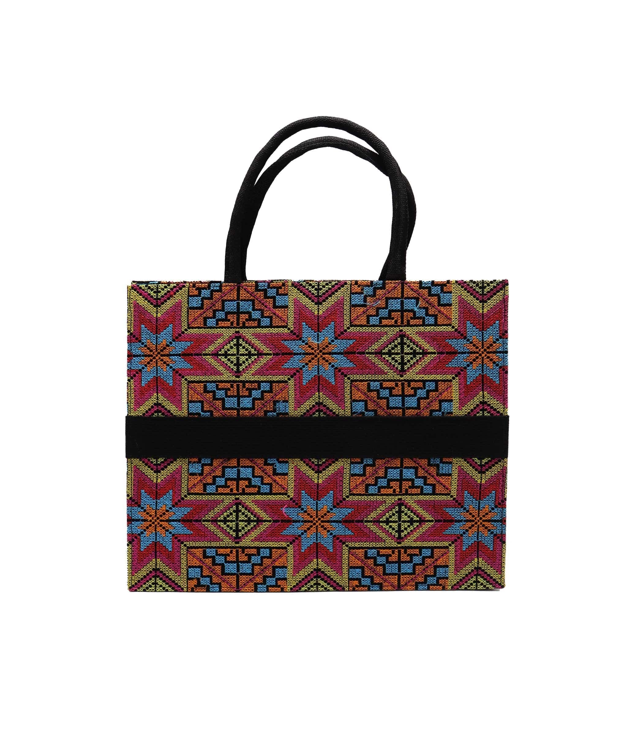 HANDMADE Embroidered Handmade Tote Orange / Red DXBS2976
