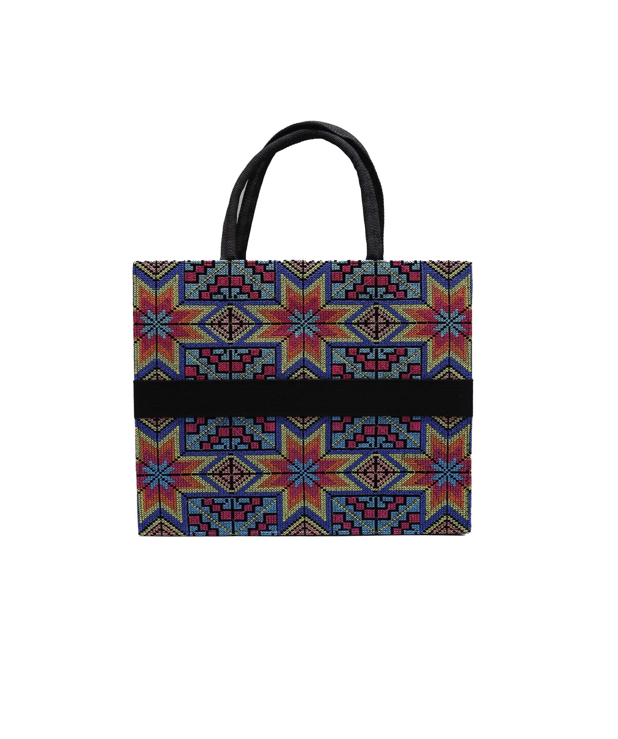 HANDMADE Embroidered Handmade Tote Blue / Yellow DXBS2977
