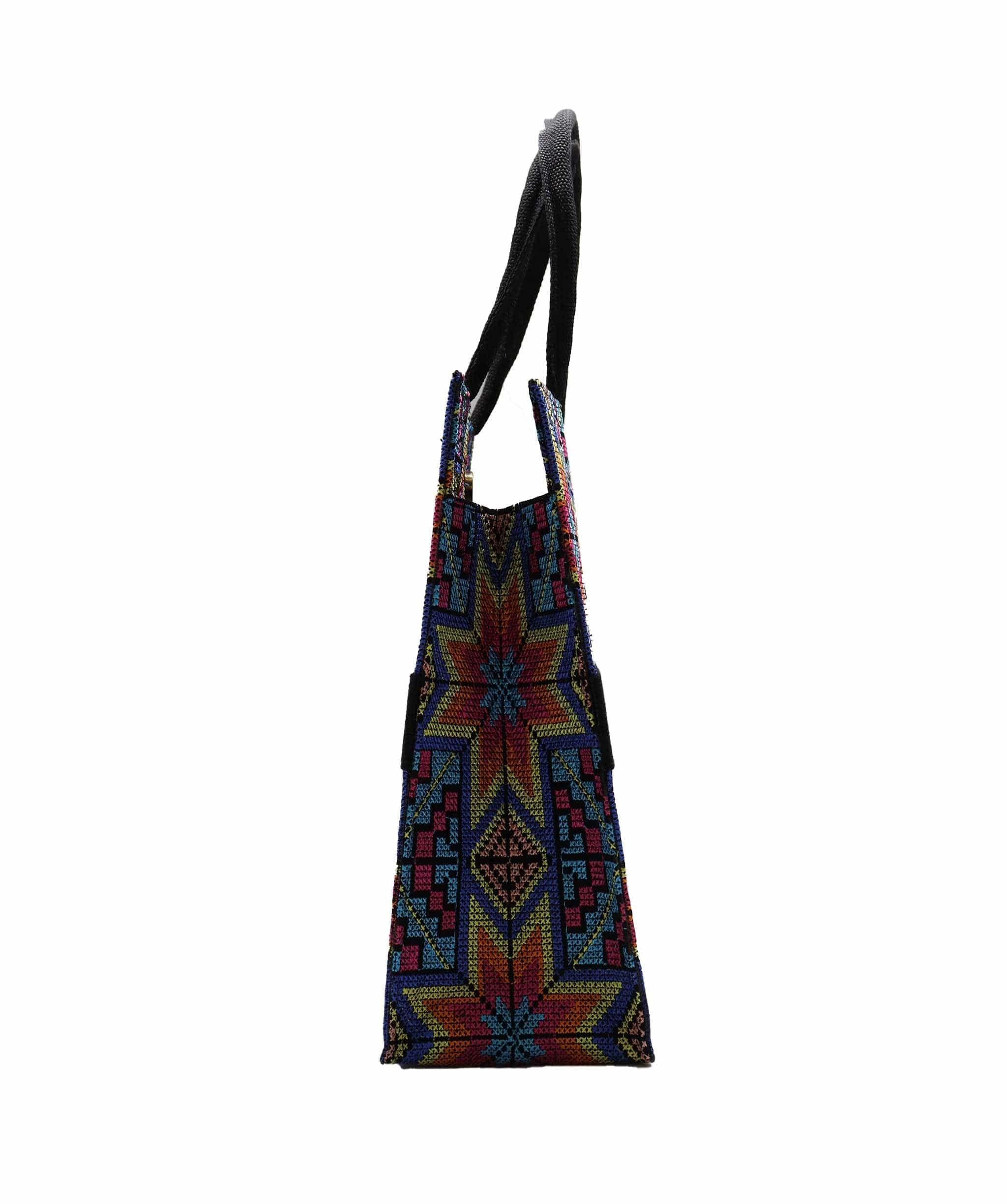 HANDMADE Embroidered Handmade Tote Blue / Yellow DXBS2977