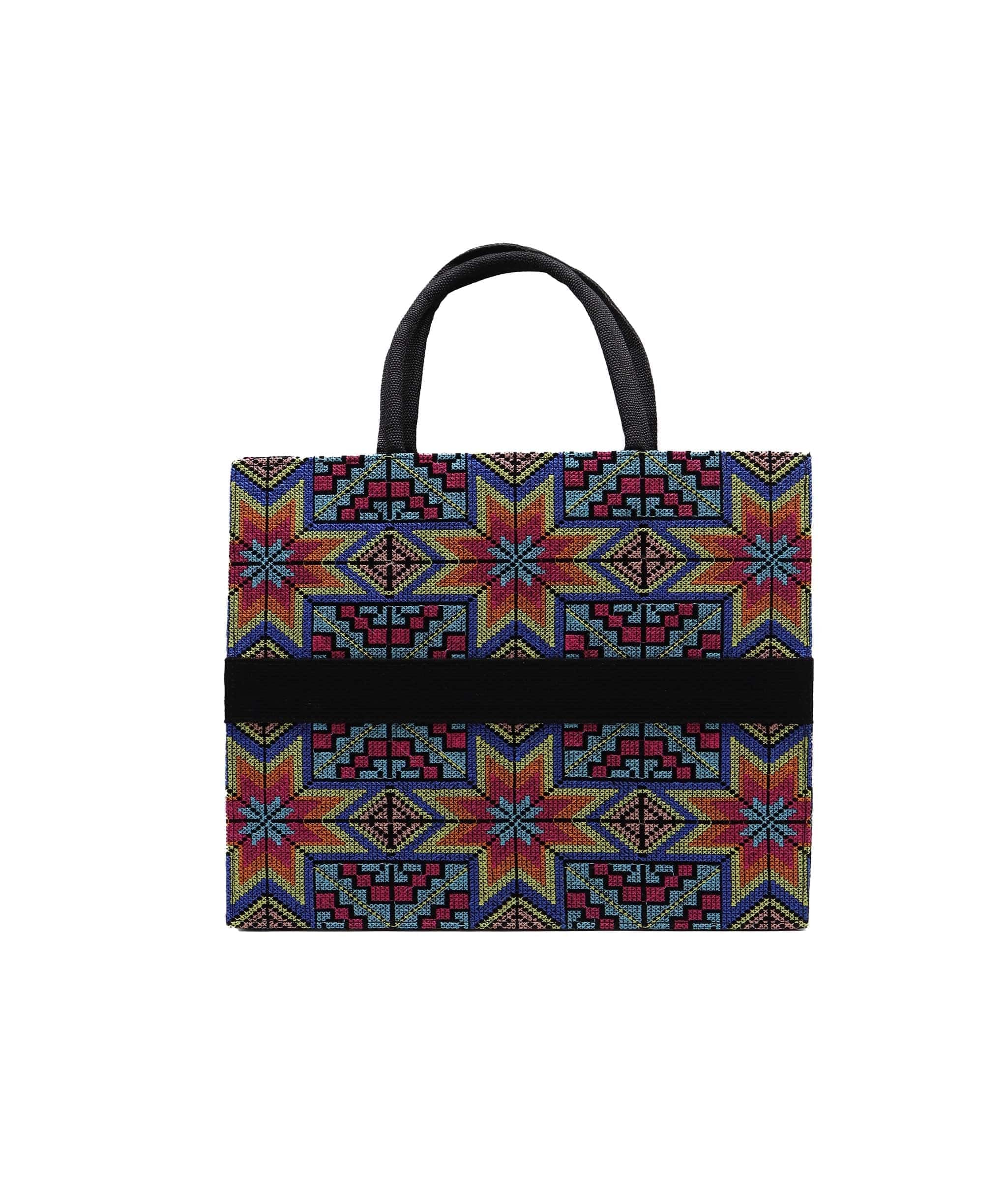 HANDMADE Embroidered Handmade Tote Blue / Yellow DXBS2977