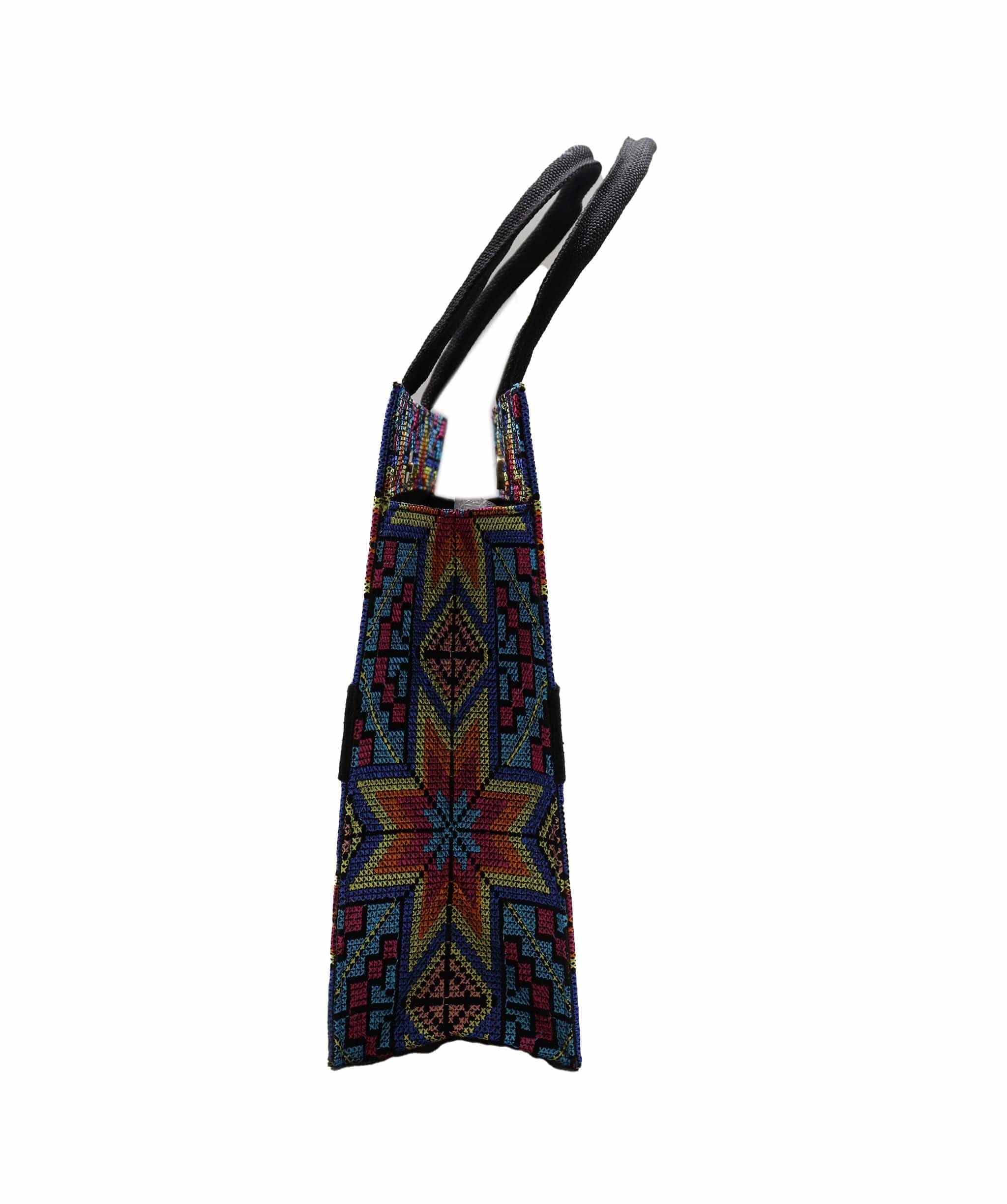 HANDMADE Embroidered Handmade Tote Blue / Yellow DXBS2977