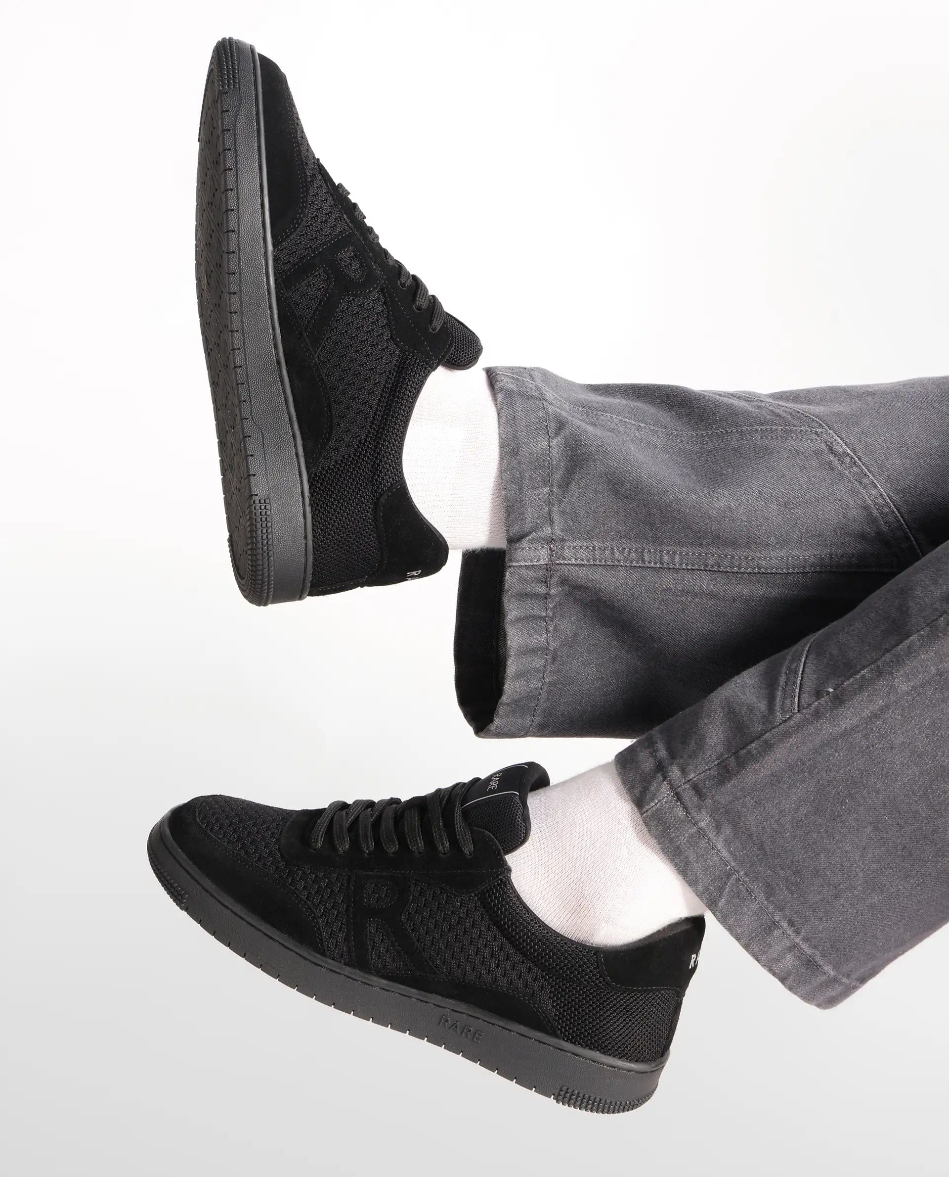 RAREZ Rare Rabbit Men's Flint Black Lace - Up Closure Sneaker