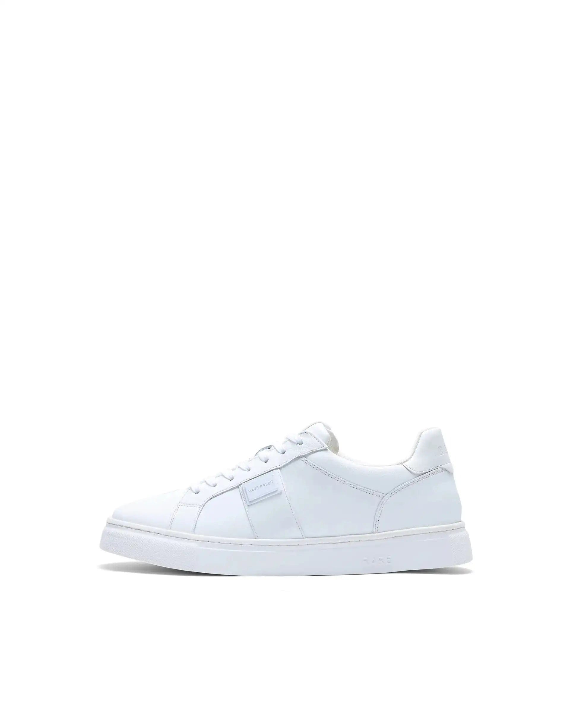 RAREZ Rare Rabbit Men's Alden White Leather Fabric Sneaker
