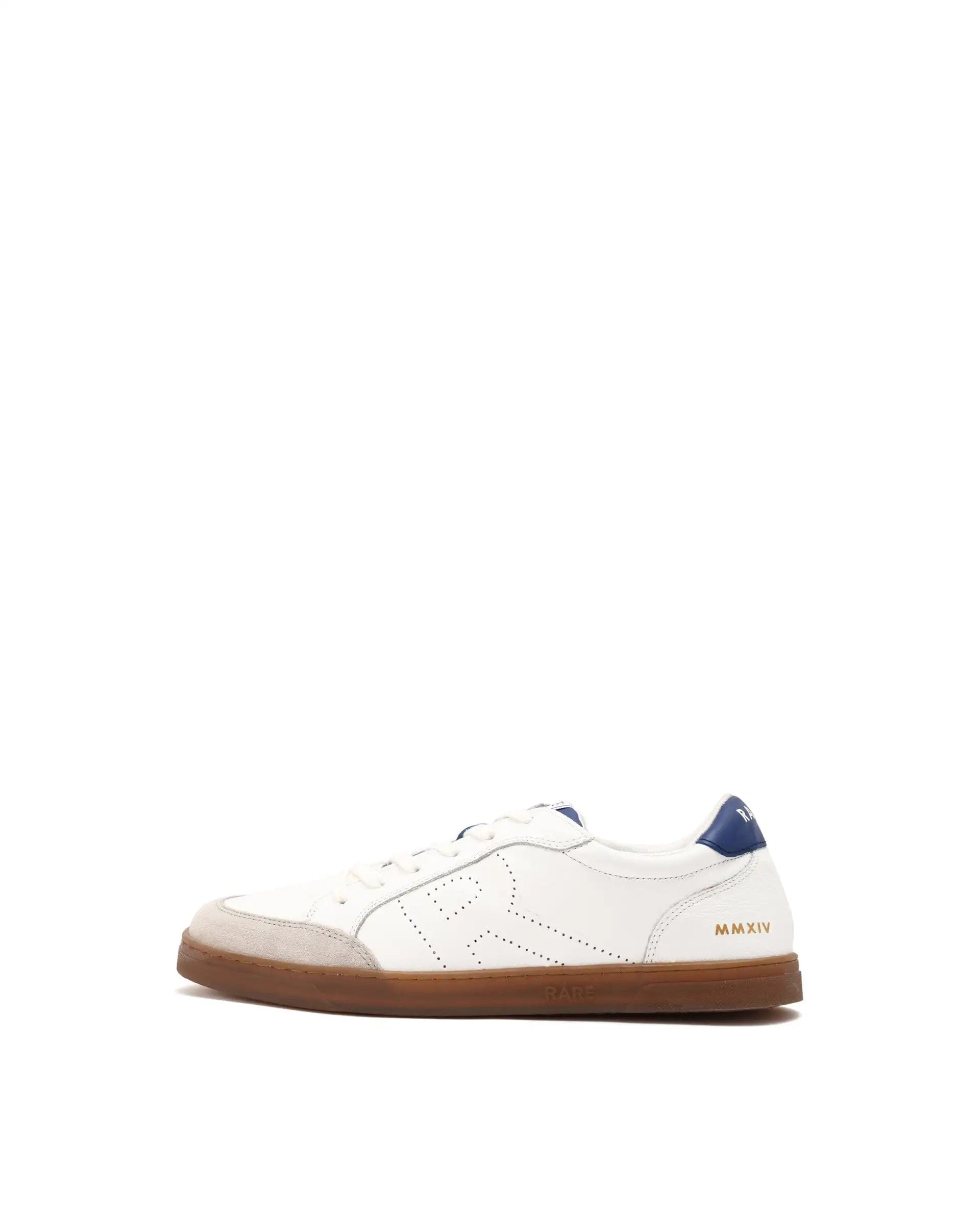 RAREZ Rare Rabbit Mens Rocco White Round Toe Low Top Perforated Lace - Up Sneaker Shoes