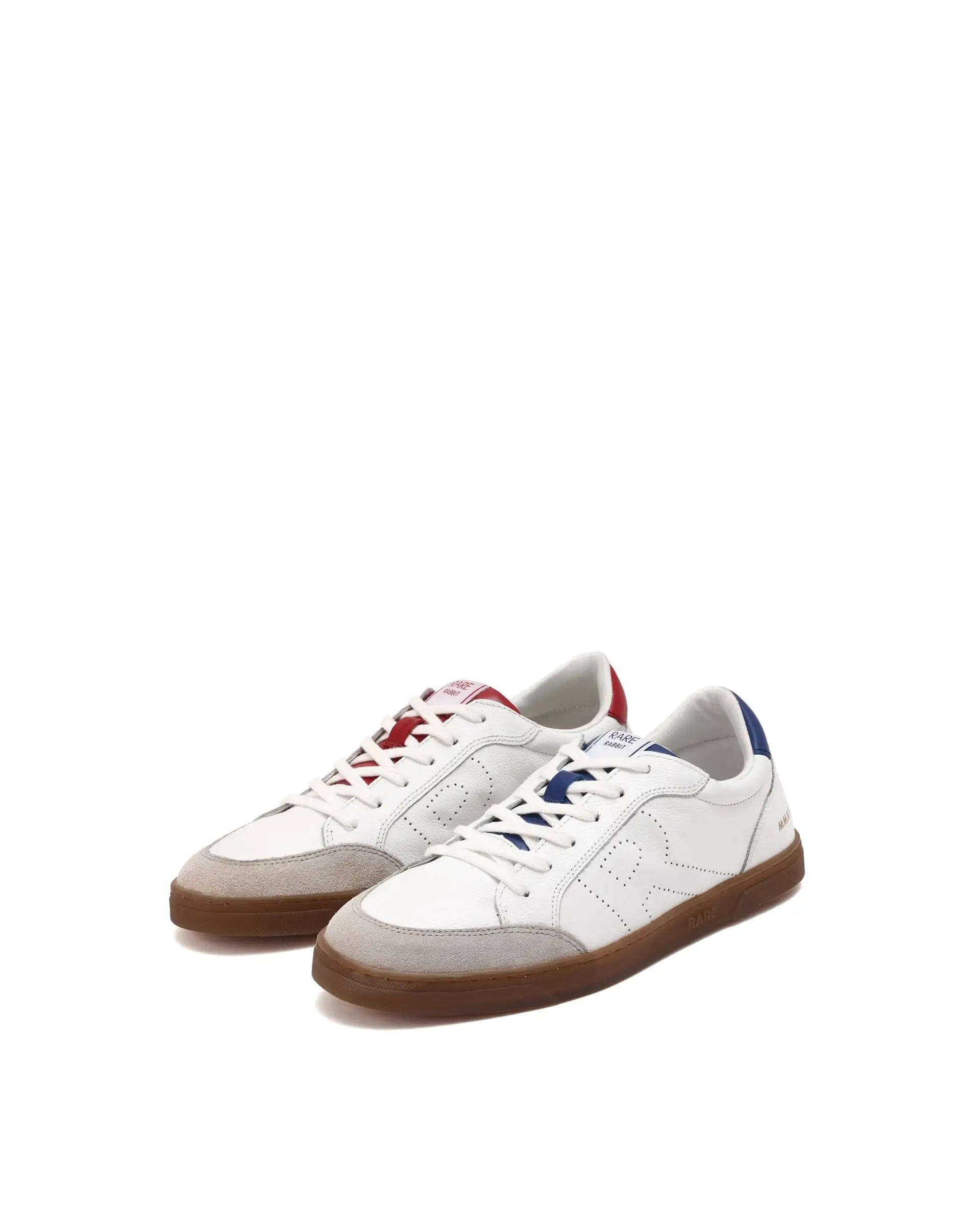 RAREZ Rare Rabbit Mens Rocco White Round Toe Low Top Perforated Lace - Up Sneaker Shoes