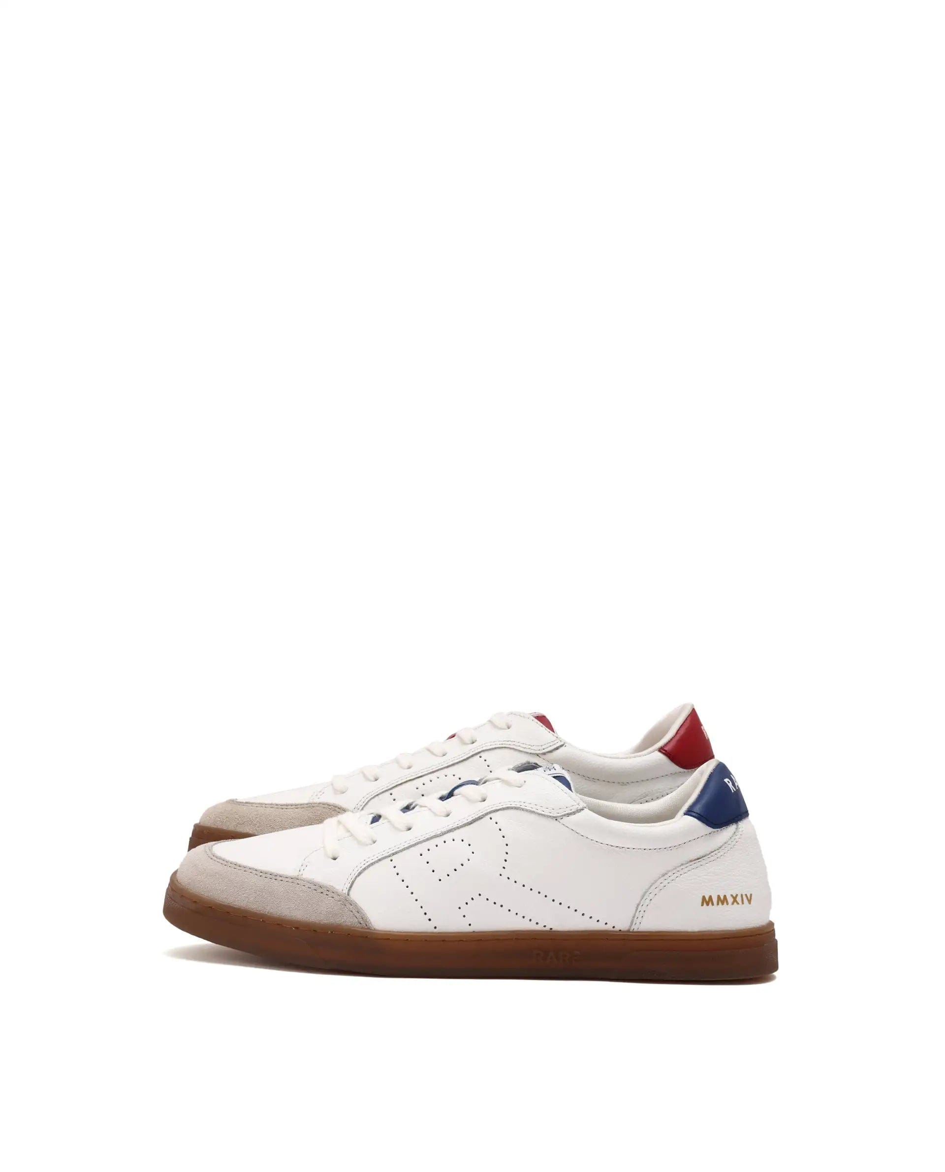 RAREZ Rare Rabbit Mens Rocco White Round Toe Low Top Perforated Lace - Up Sneaker Shoes