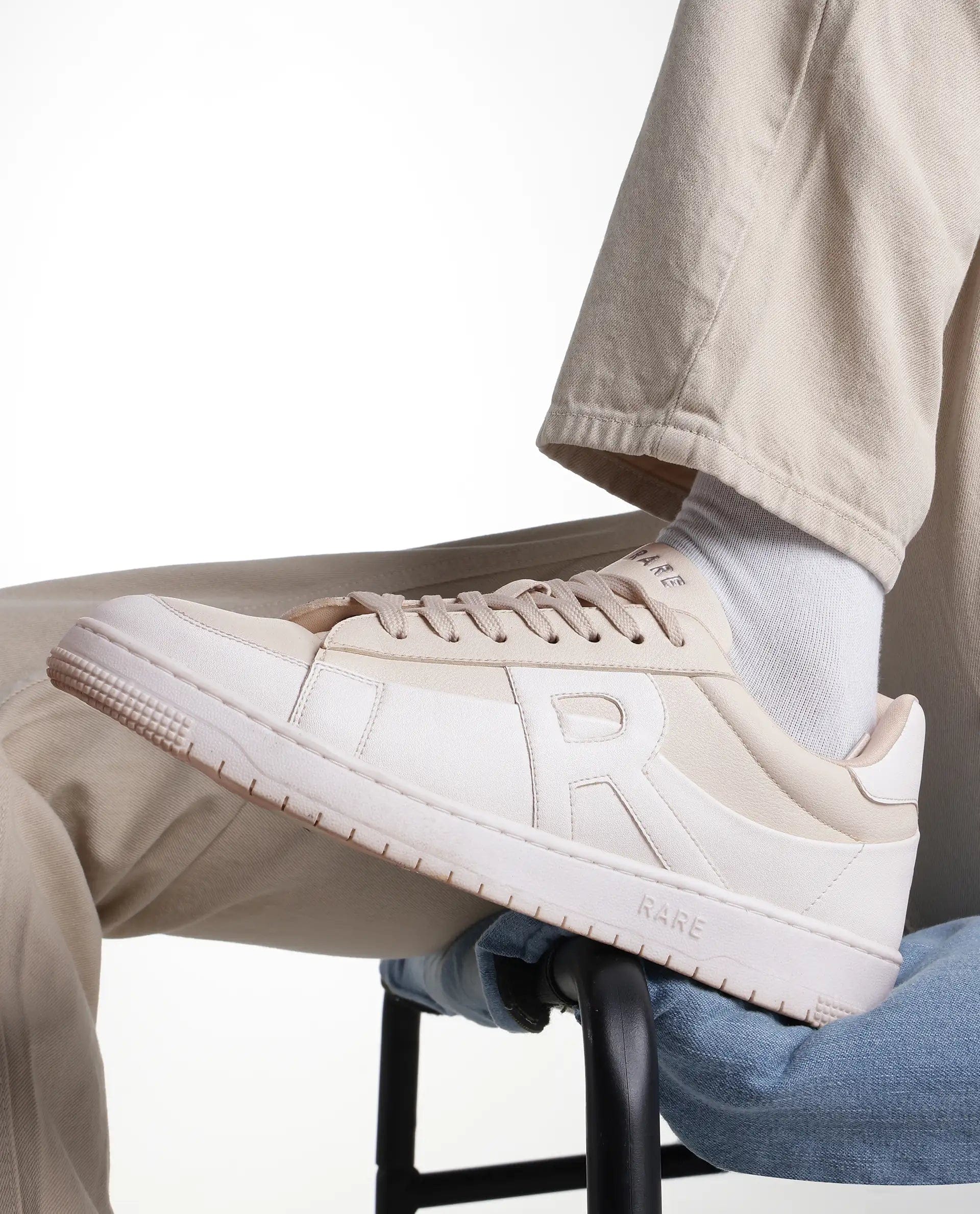 RAREZ Rare Rabbit Men's Erik Beige Micro Fiber Sneaker