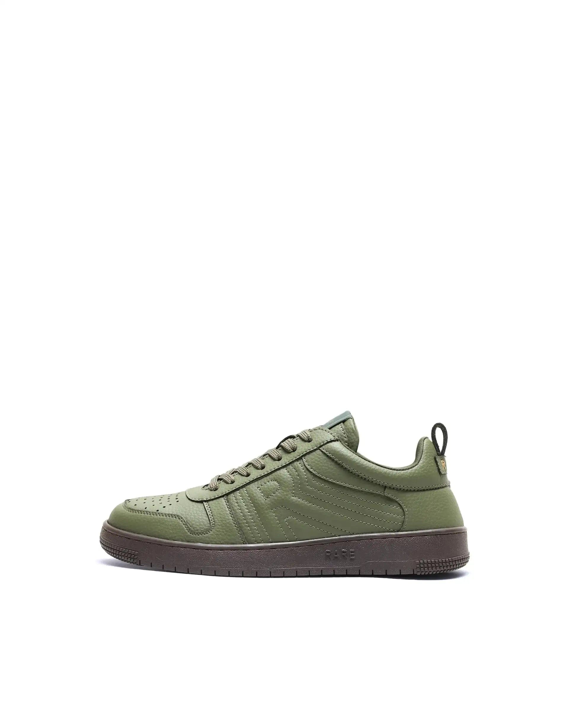 RAREZ Rare Rabbit Men's Bane Olive Micro Leather Sneaker