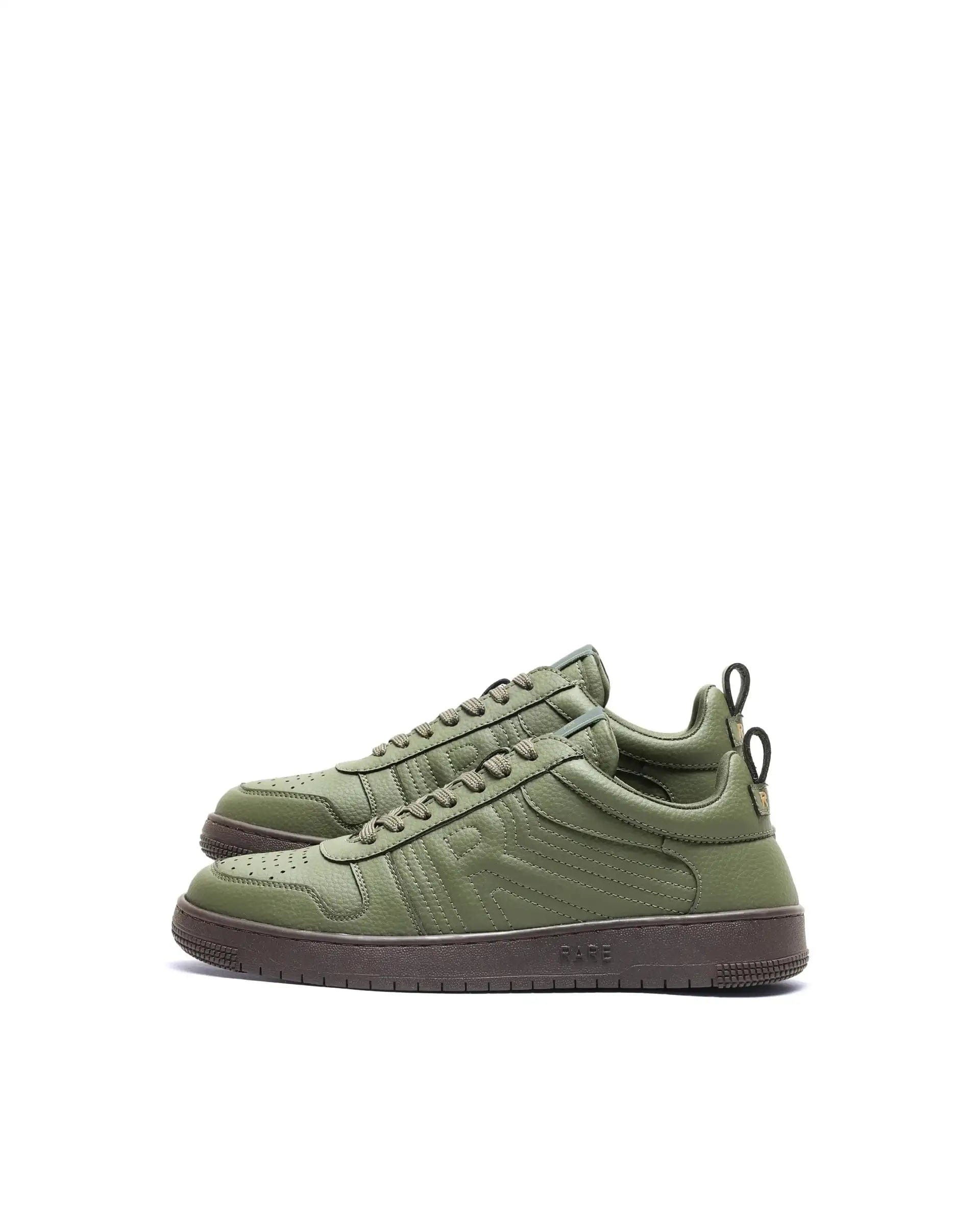 RAREZ Rare Rabbit Men's Bane Olive Micro Leather Sneaker