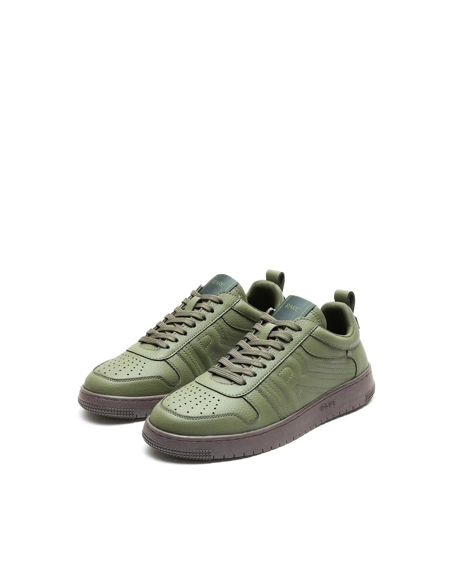 RAREZ Rare Rabbit Men's Bane Olive Micro Leather Sneaker