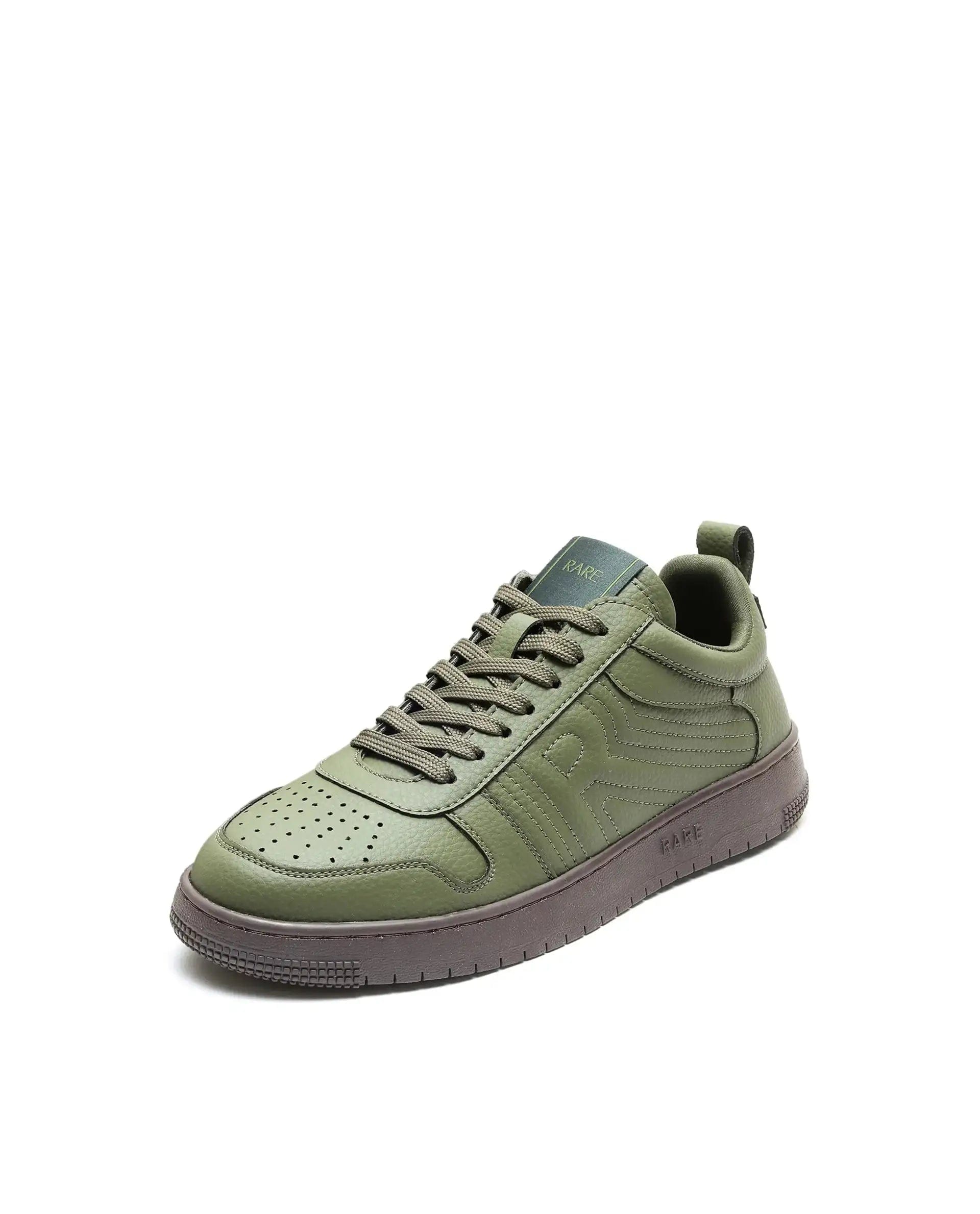 RAREZ Rare Rabbit Men's Bane Olive Micro Leather Sneaker