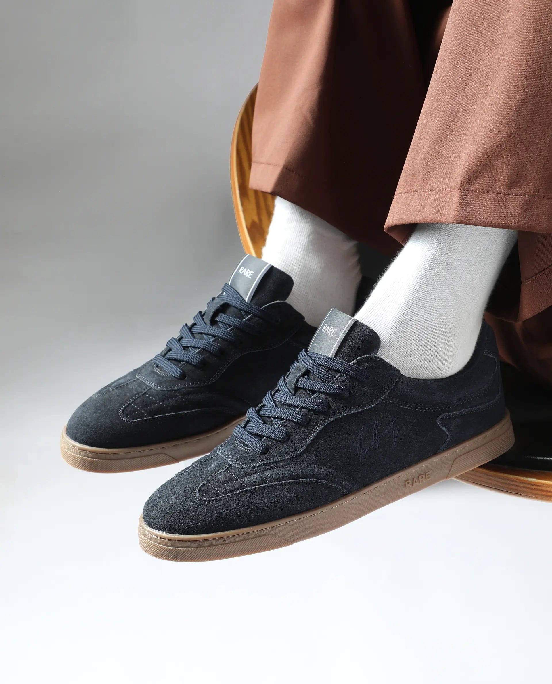 RAREZ Rare Rabbit Men's Burnie Navy Lace - Up Closure Suede Sneaker