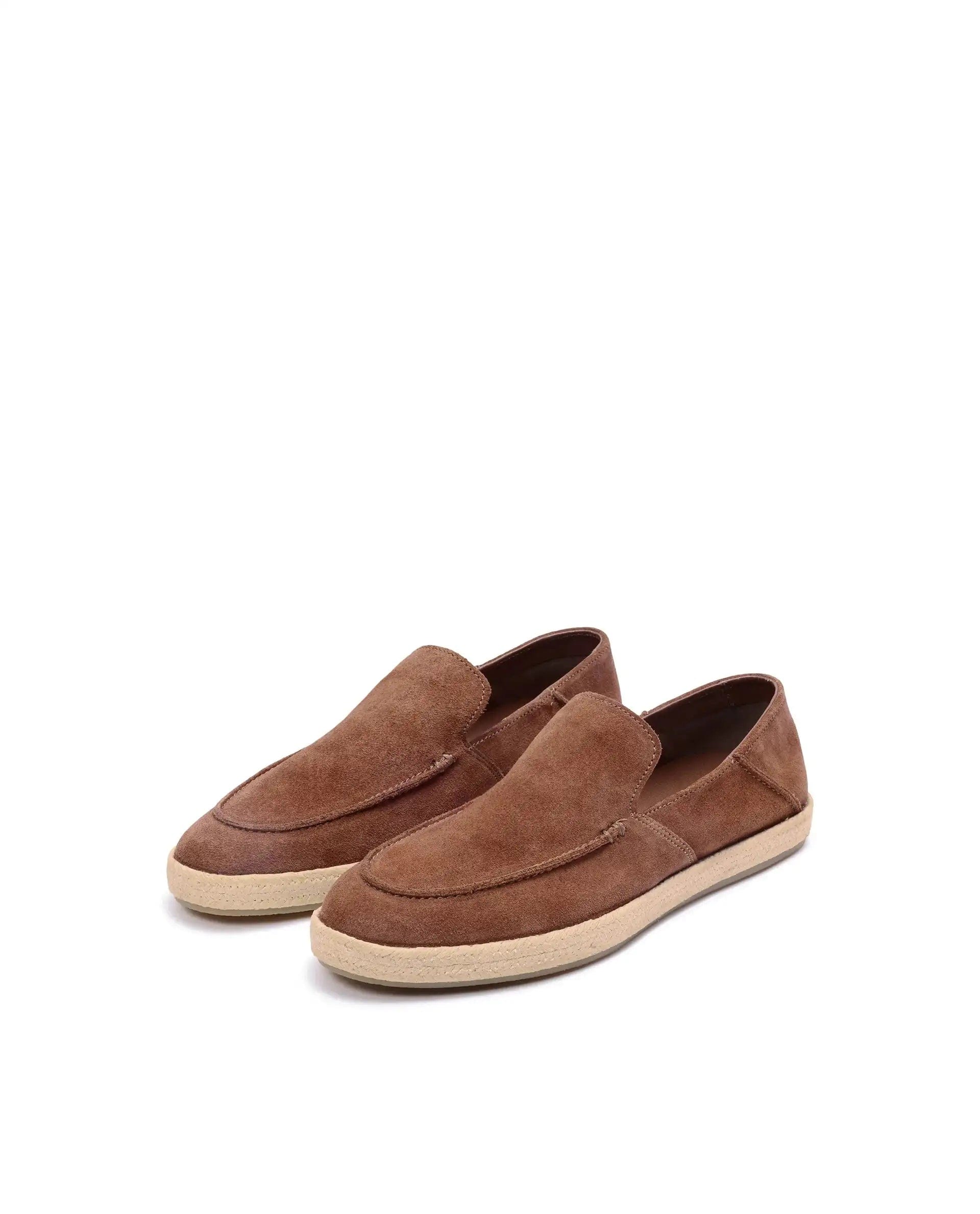 RAREZ Rare Rabbit Men Havana Camel Suede Leather Slip - On Closure Shoes