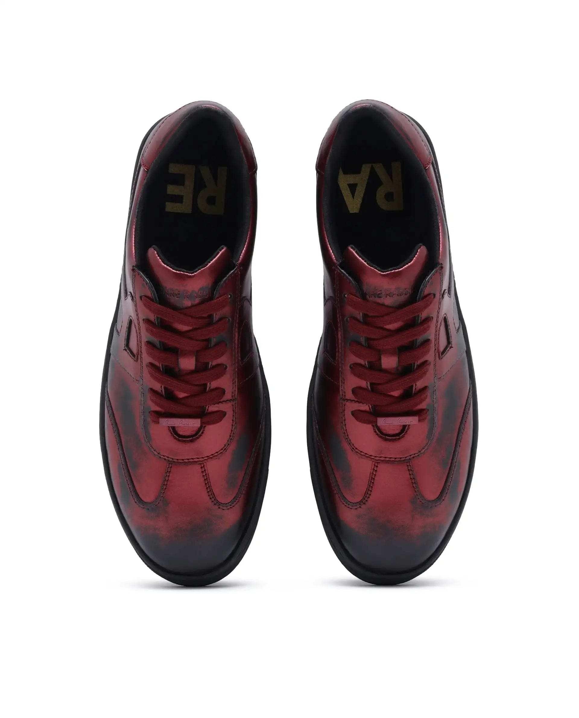 RAREZ Rare Rabbit Men Mercure Metallic Red Lace - Up Closure Shoes