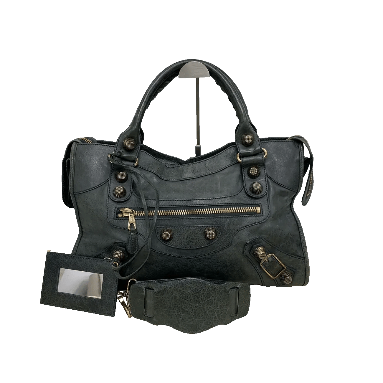 True To Sole Balenciaga 173034 City 2Way Handbag Grey