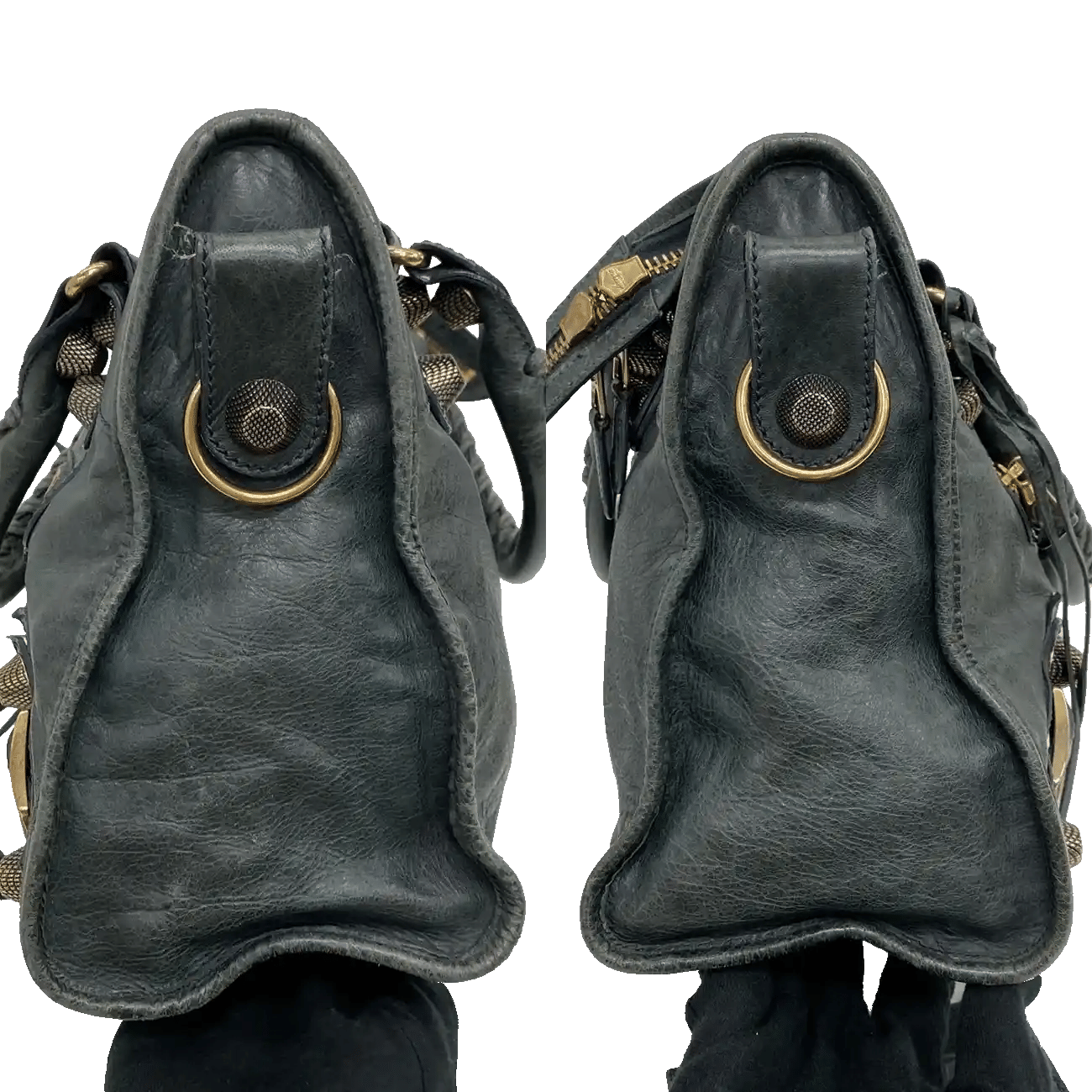 True To Sole Balenciaga 173034 City 2Way Handbag Grey