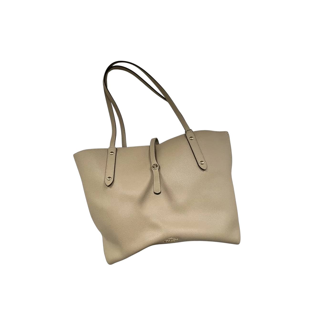 True To Sole Coach 58849 Brown Market Tote Turnlock