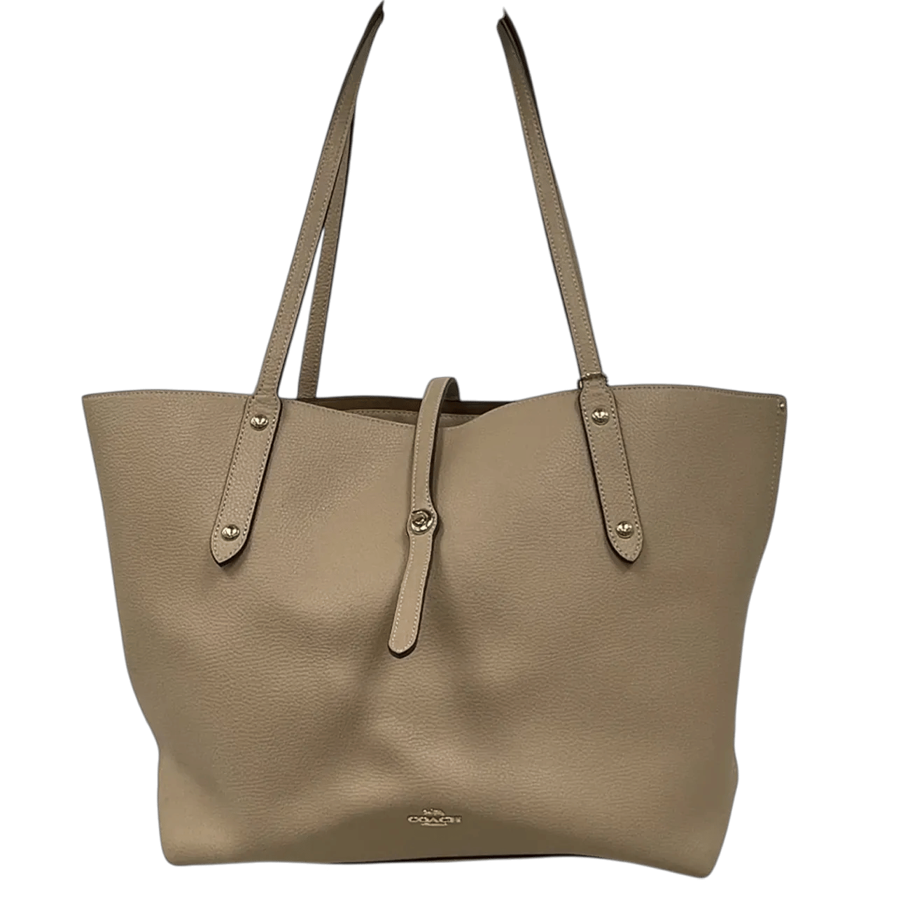 True To Sole Coach 58849 Brown Market Tote Turnlock