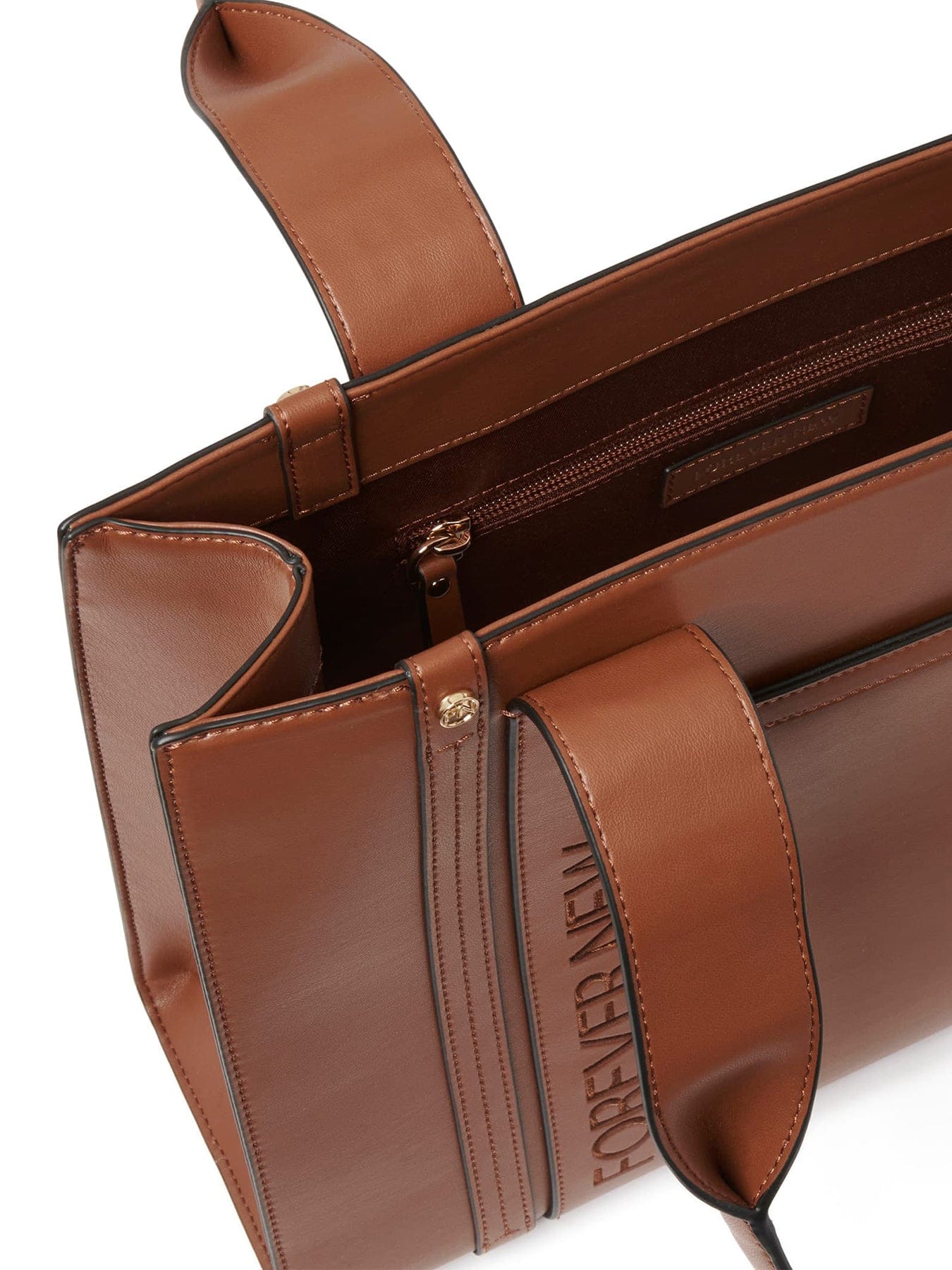 Forever New Signature Alison Structured Tote Bag Brown