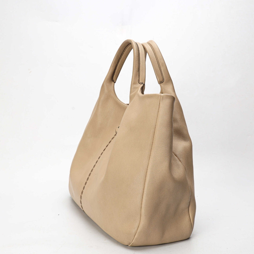 Tods Beige Large Shopping Tote