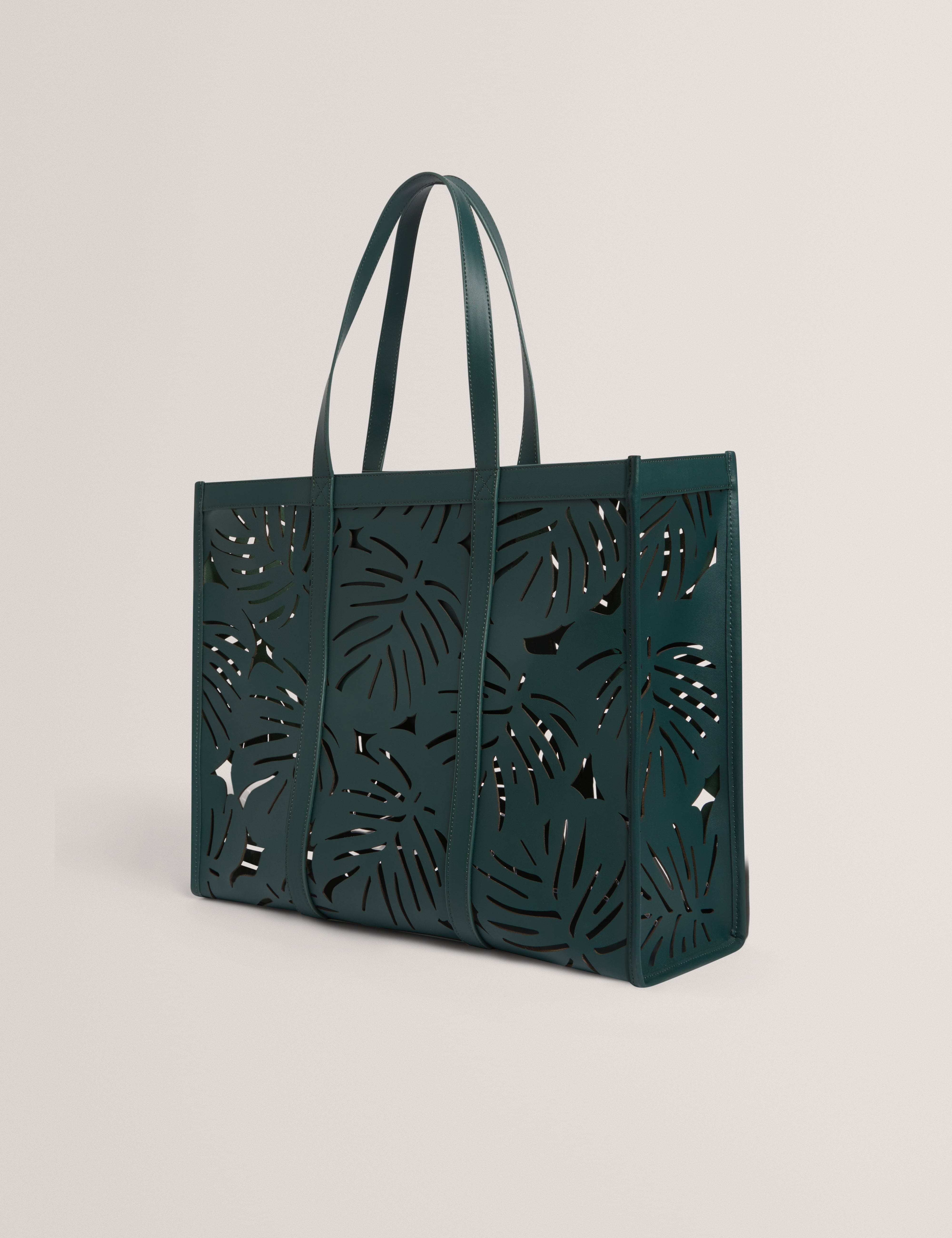 Ted Baker MOV Leiian Leaf Detail Laser Cut Extra Large Tote Green