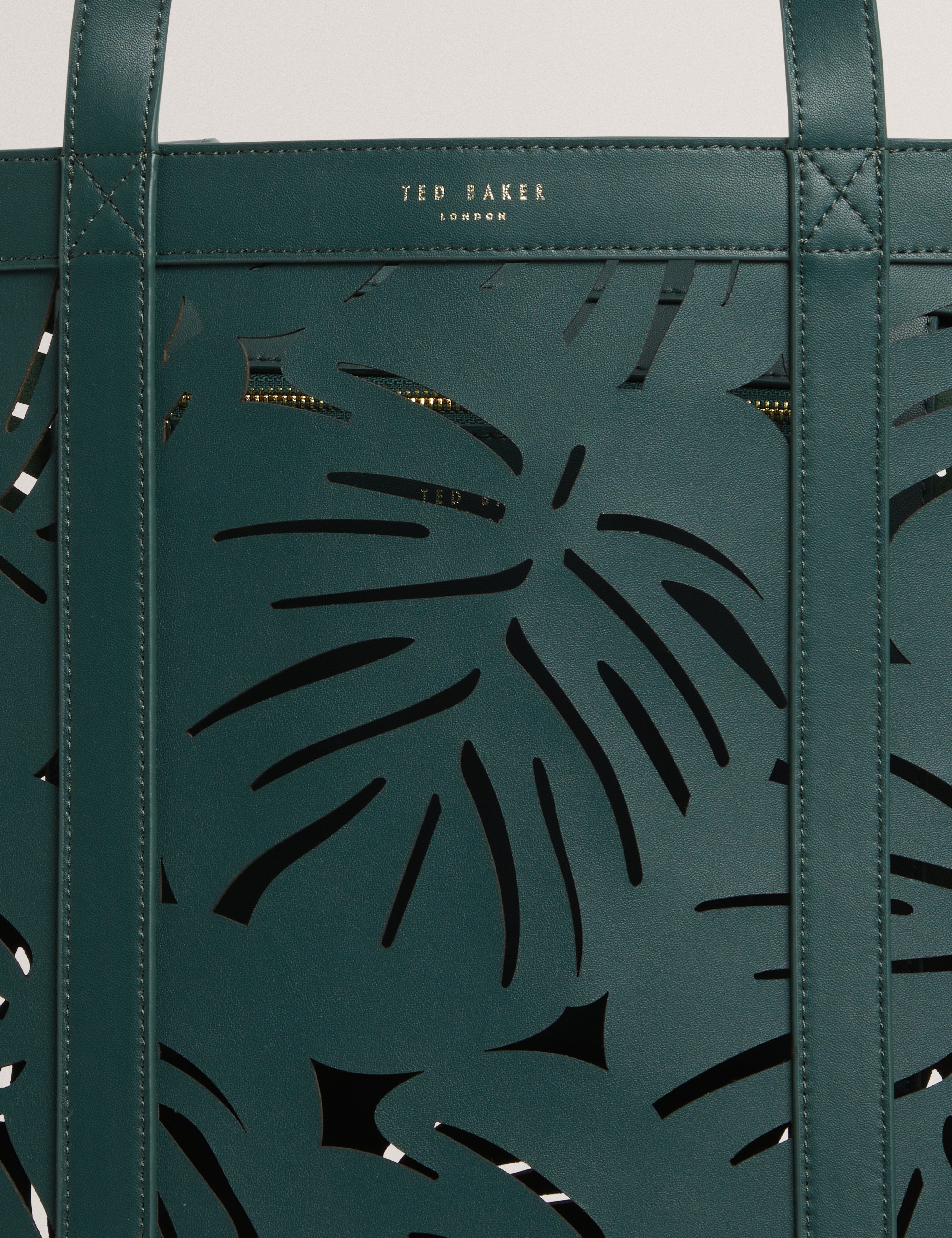 Ted Baker MOV Leiian Leaf Detail Laser Cut Extra Large Tote Green