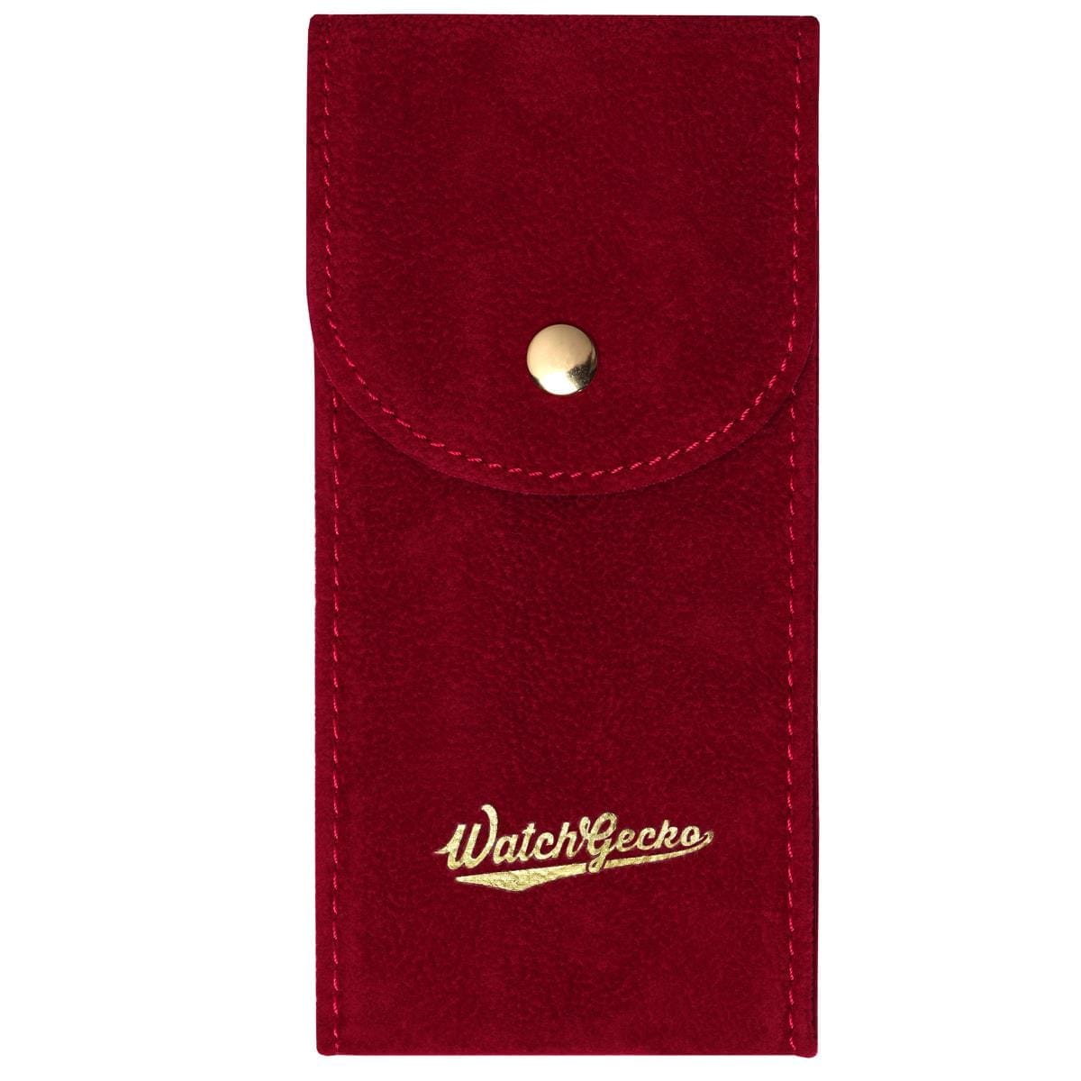 Logo WatchGecko Gold Logo Watch Pouch - Burgundy