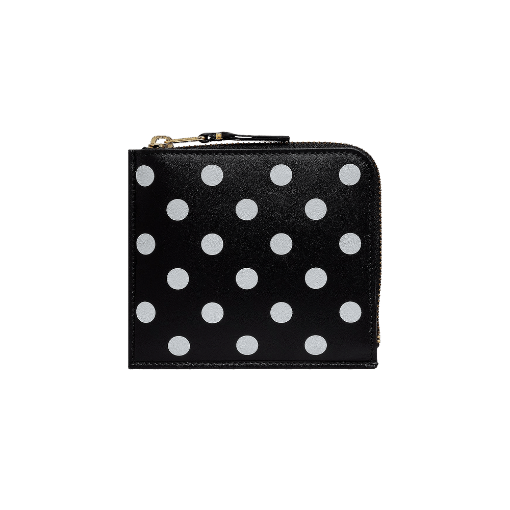 Comme des Garçons Dots Printed Leather Line Wallet Black