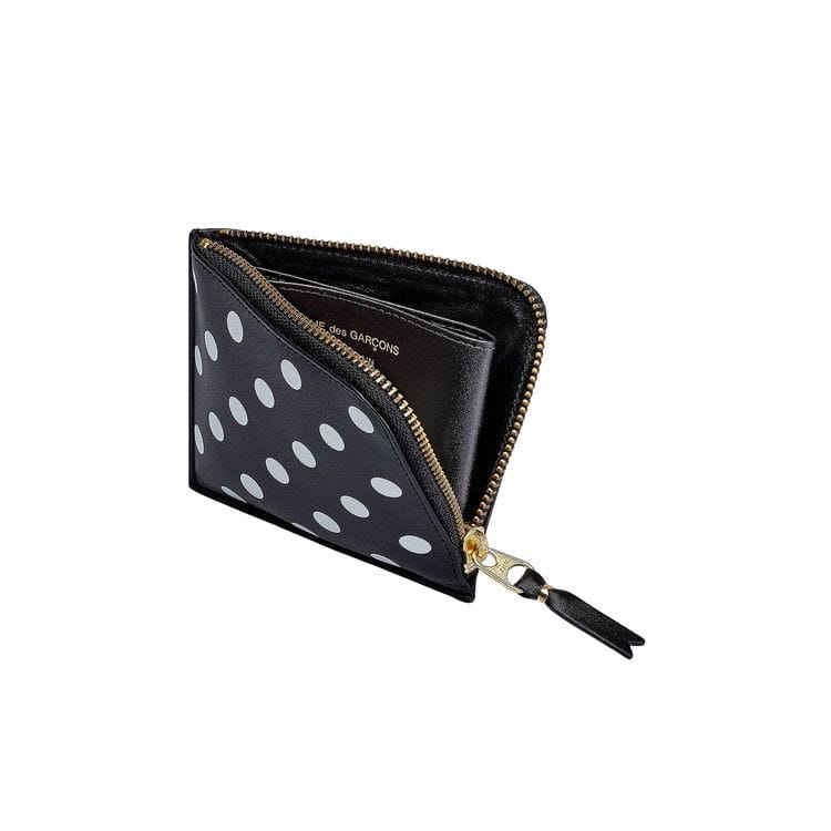 Comme des Garçons Dots Printed Leather Line Wallet Black