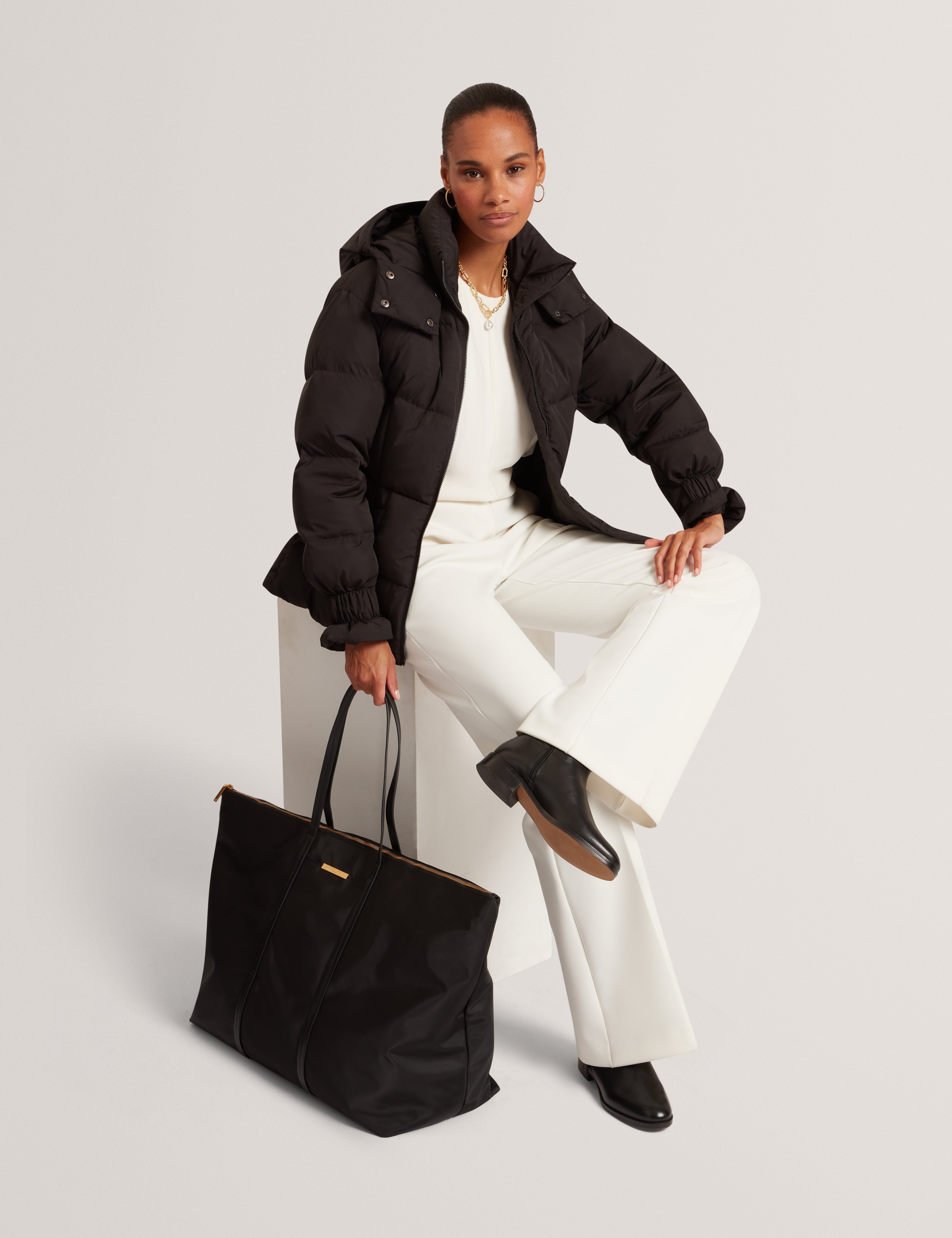 Ted Baker MOV Nykyla Nylon Extra Large Tote Bag Black