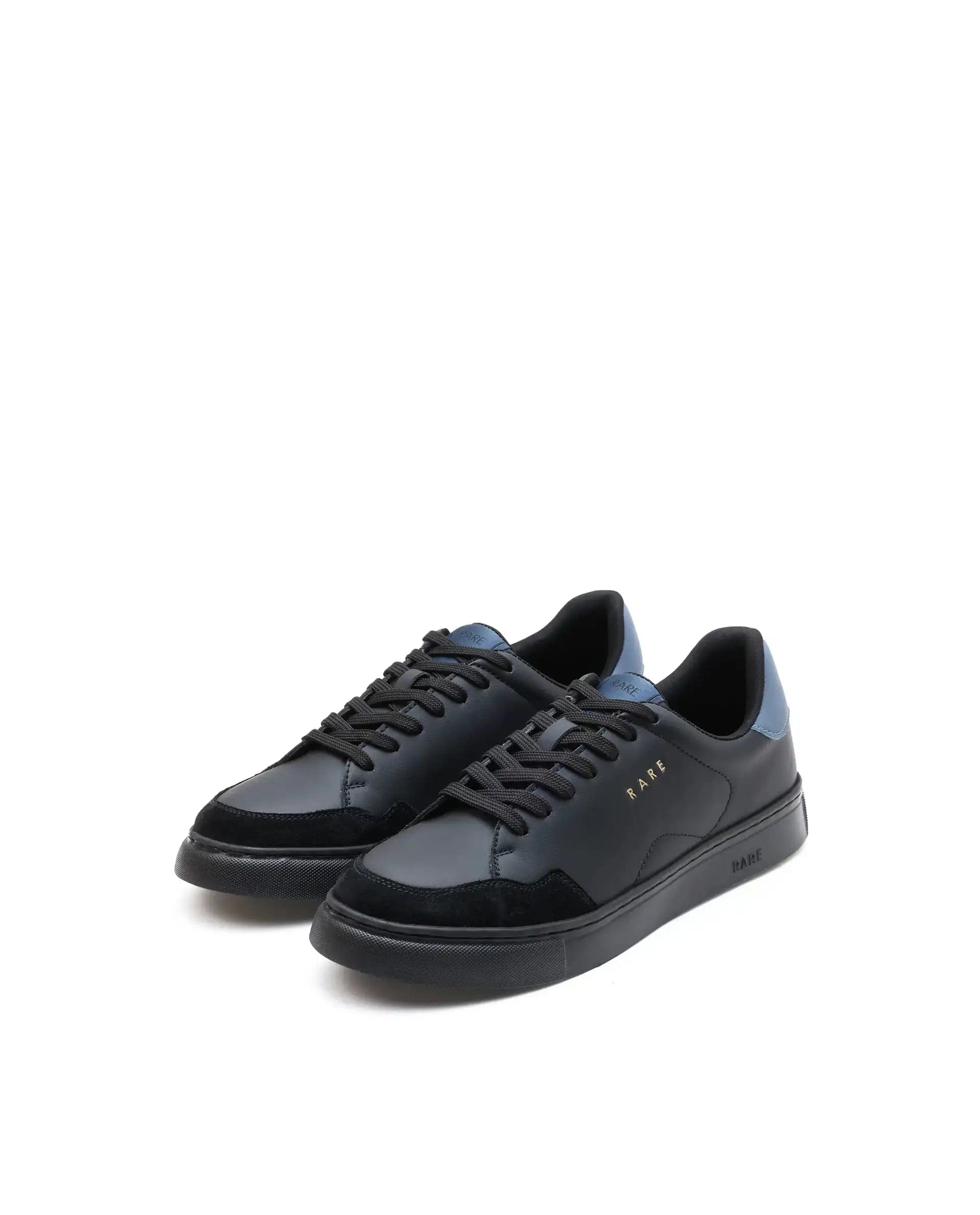 RAREZ Rare Rabbit Men's Mawi Black Micro Fiber Leather Sneaker