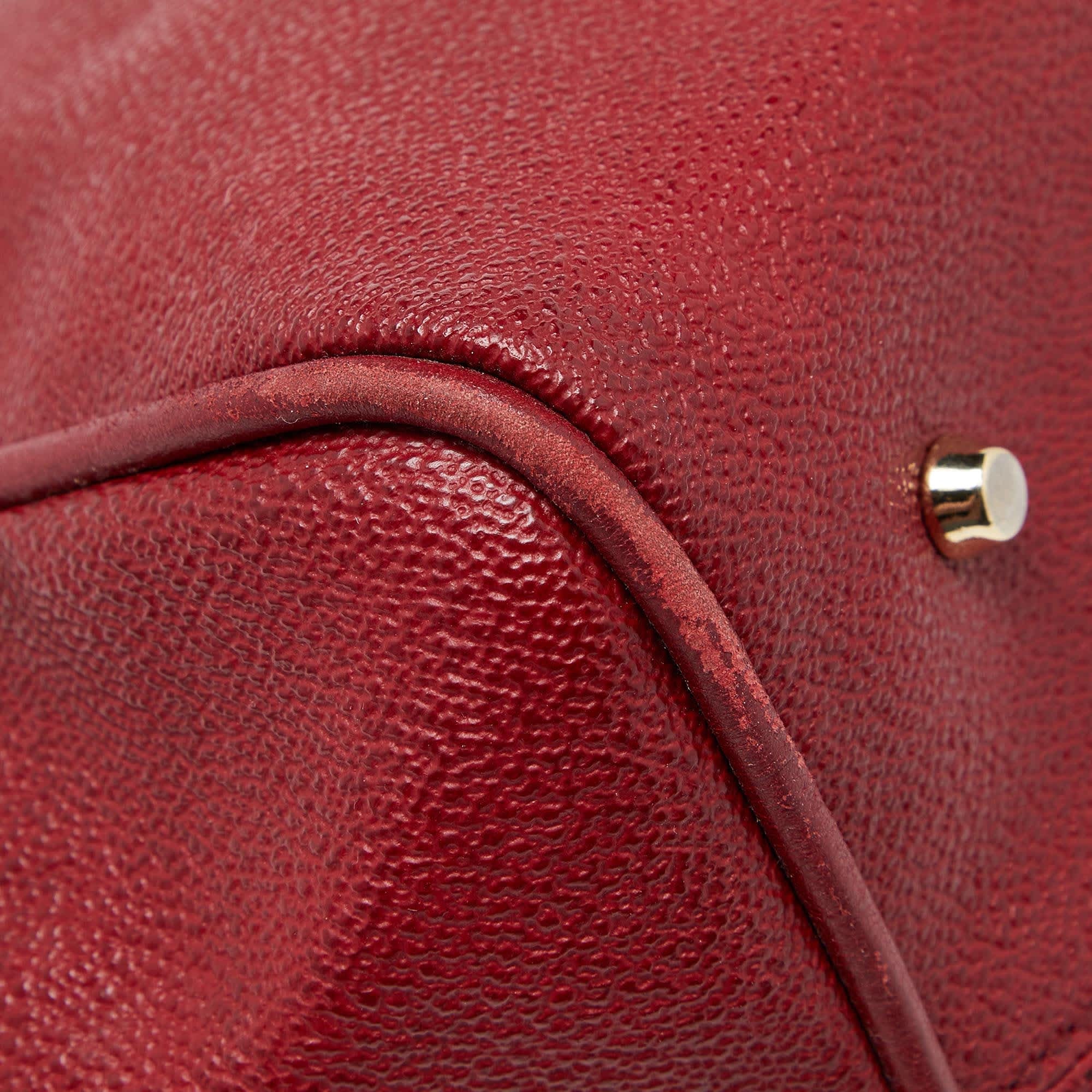 Alviero Martini 1A Classe Red/beige Geo Print Coated Canvas And Leather Tote