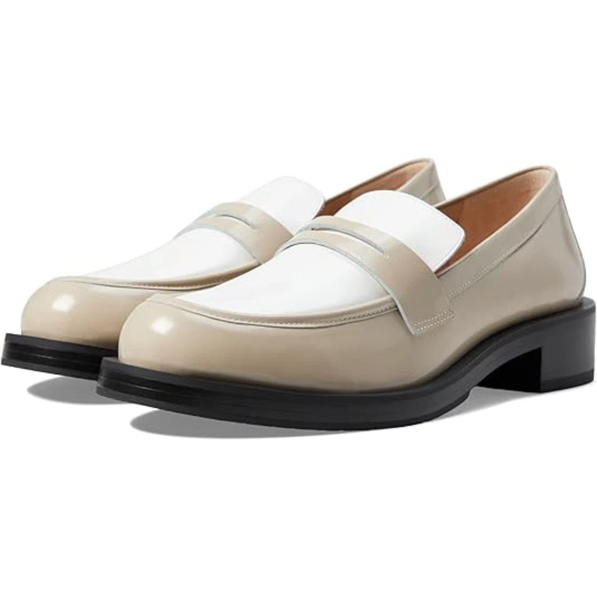 Stuart Weitzman Palmer Bold Loafer Women's Dune White Slip On Shoes RHS8493