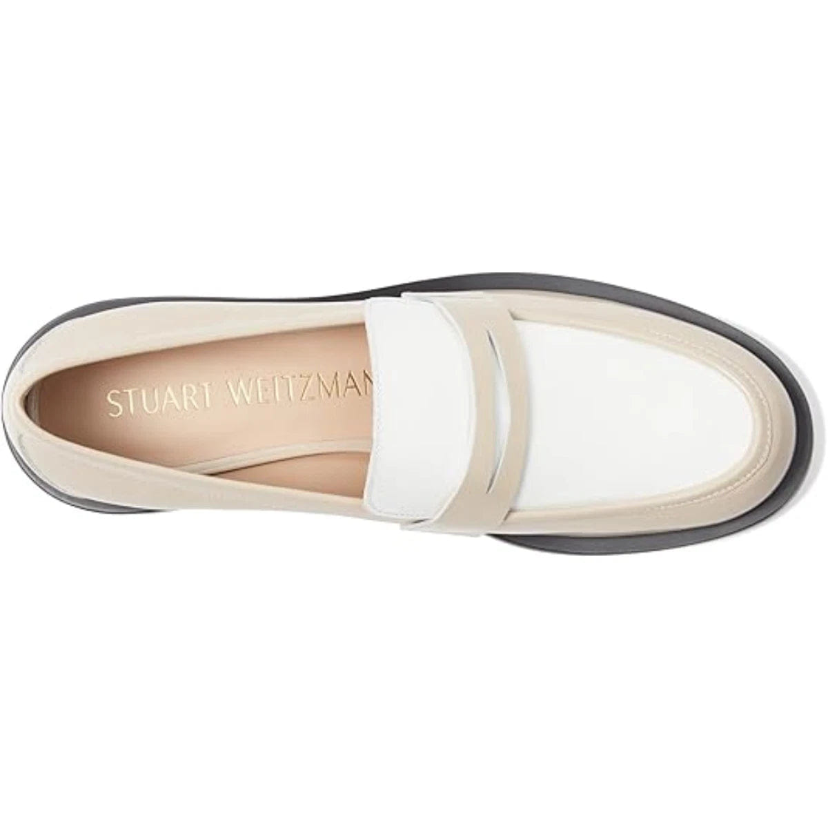 Stuart Weitzman Palmer Bold Loafer Women's Dune White Slip On Shoes RHS8493