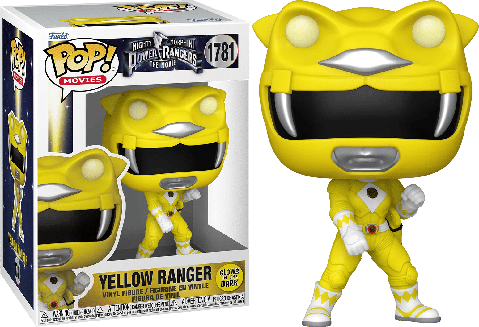 Funko Power Rangers (1995) - Yellow Ranger Glow - in - the - Dark Pop! Vinyl