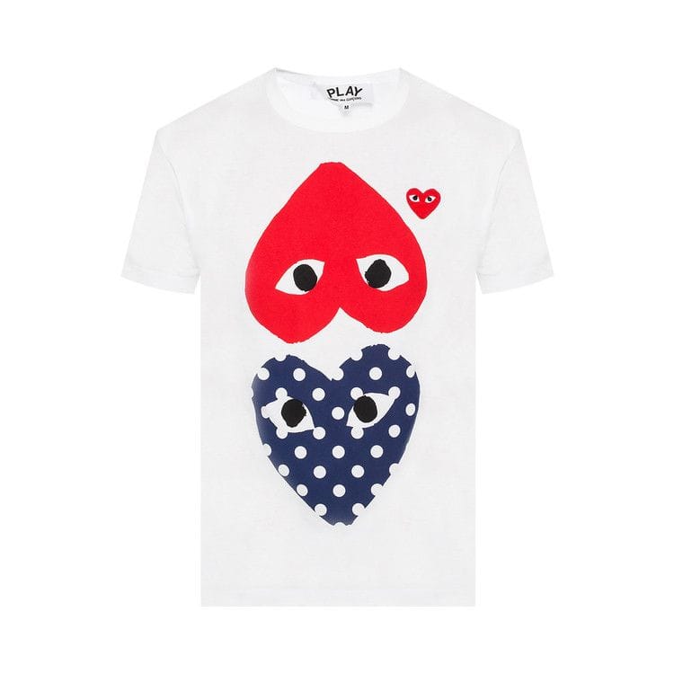 Comme des Garçons PLAY Polka Dot Mix Heart T-Shirt White